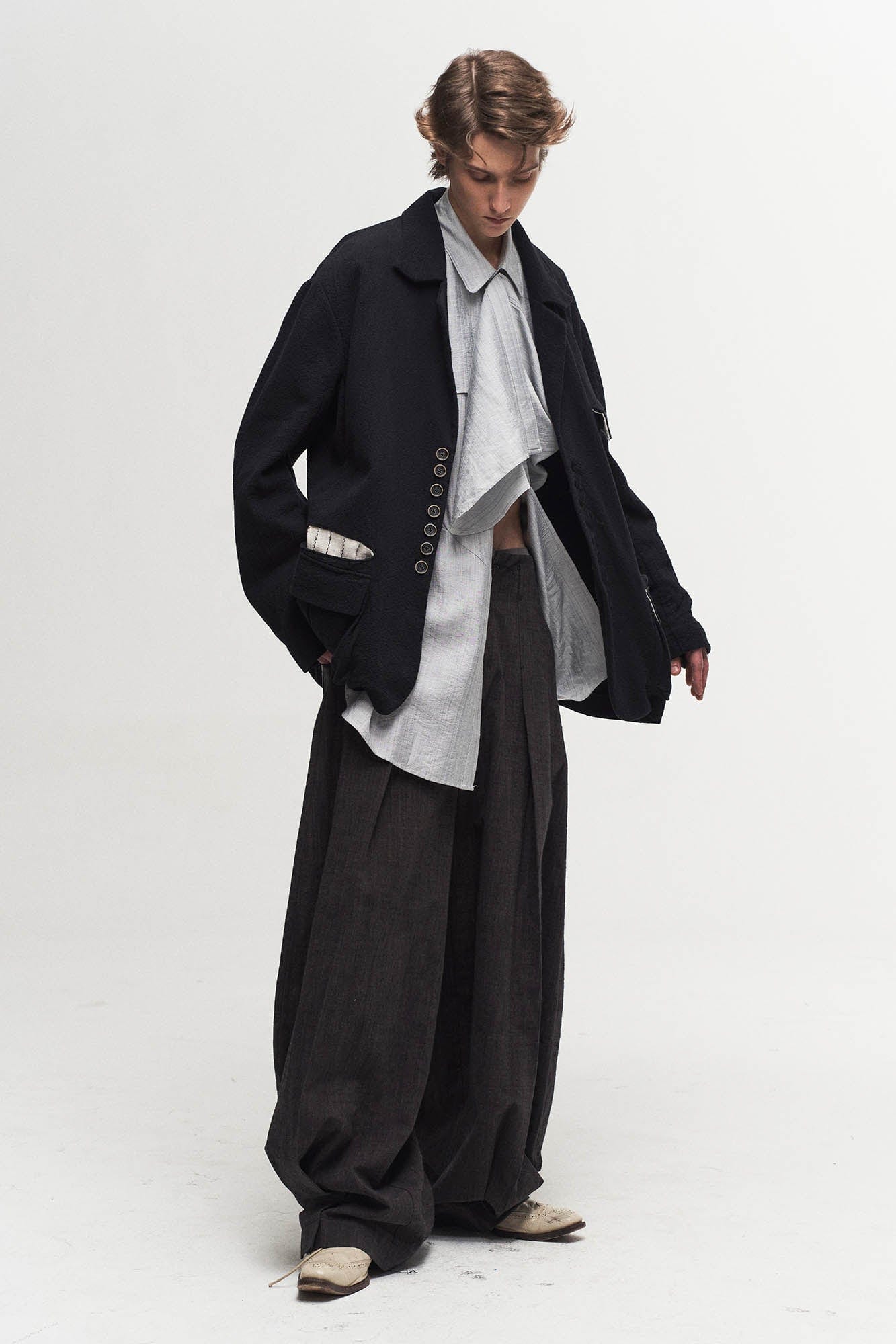 ILNya Nieternite Nifutur Pleated Curved Oversized Pants-Pants-S(0)-Free Shipping Leatheretro