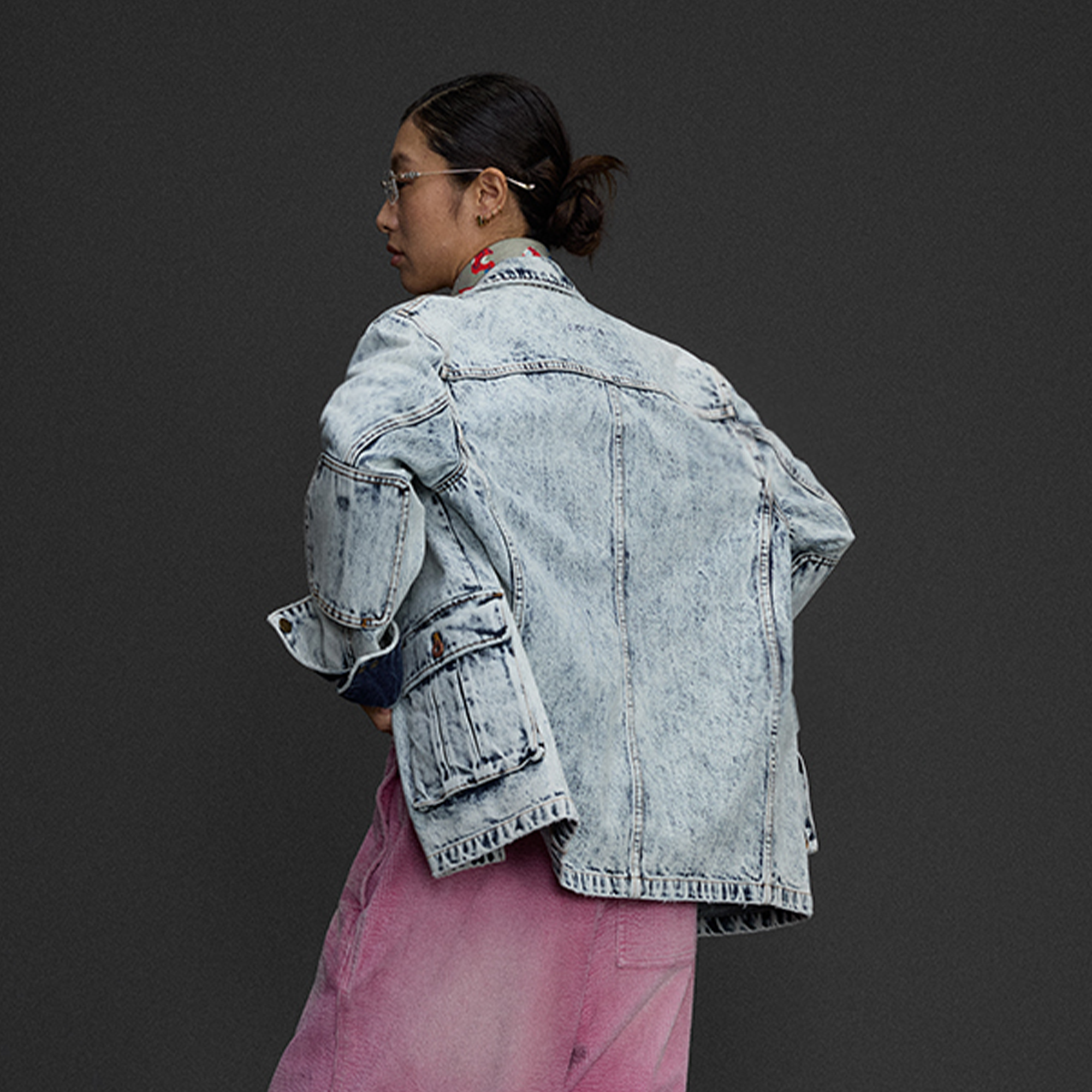 NIANJIUYIKOUER Snow-Washed Stand-Collar Denim Workwear Jacket-Jacket-S-Free Shipping Leatheretro