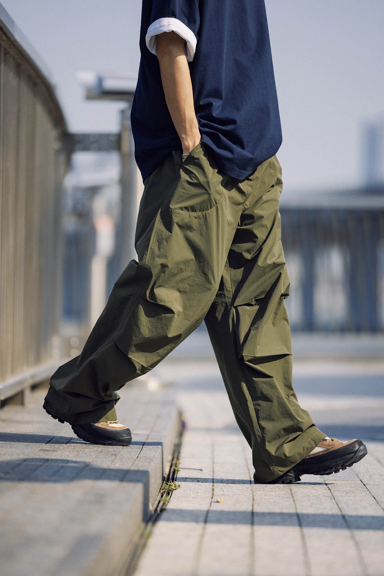 BANANA CLUB Quick-Dry Drawstring Crinkled Parachute Pants-Pants-S-White-Free Shipping Leatheretro
