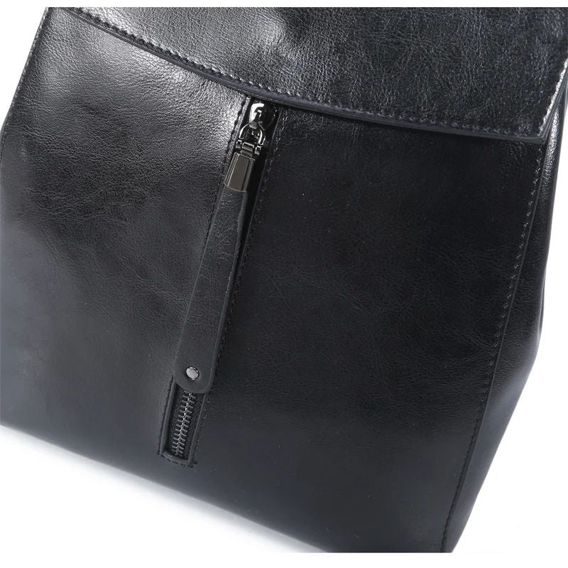 Vintage Genuine Leather Women's Backpack – Travel & Shoulder Bag-Backpacks-Green-Free Shipping Leatheretro