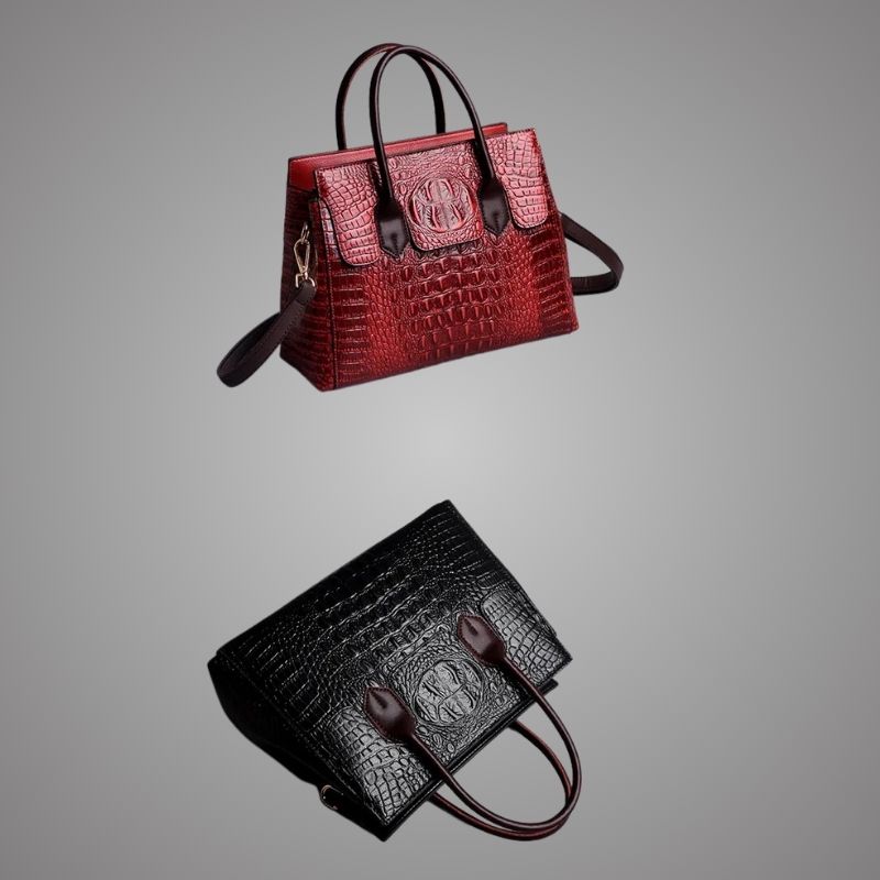 Luxury Crocodile Designer Handbag-Handbags-Purple-Free Shipping Leatheretro