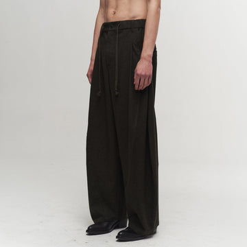 ILNya Nieternite Nifutur Slanted Spliced Drawstring Wide-Leg Pants-Pants-S(0)-Free Shipping Leatheretro