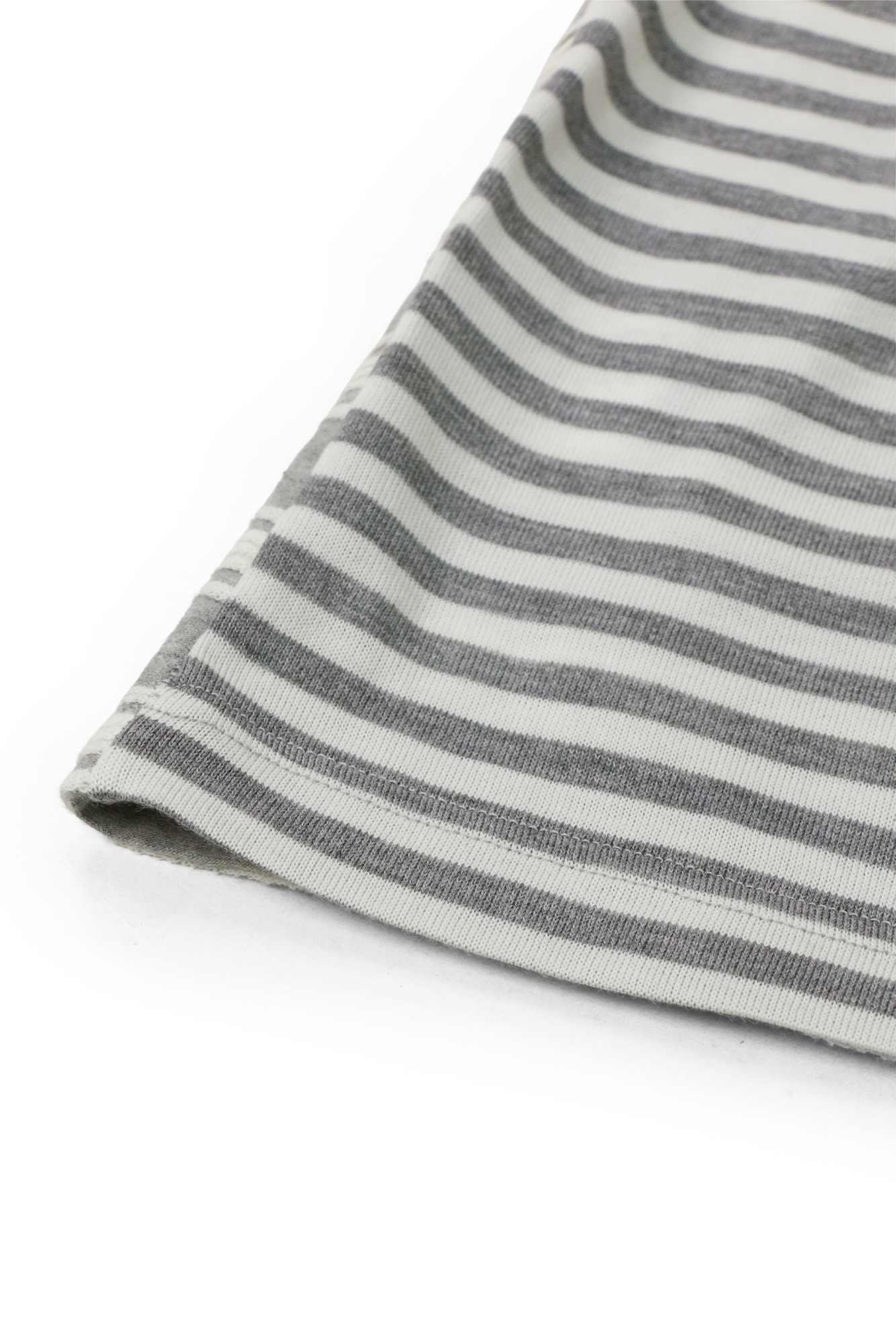 RELABEL Striped Wool-Blend Detachable Hood Tee-T Shirt-XS-Gray-Free Shipping Leatheretro