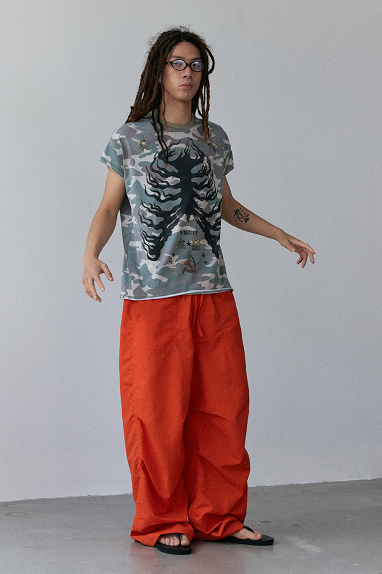 NIANJIUYIKOUER Nylon Paratrooper Straight-Leg Pants-Pants-XS-Orange-Free Shipping Leatheretro
