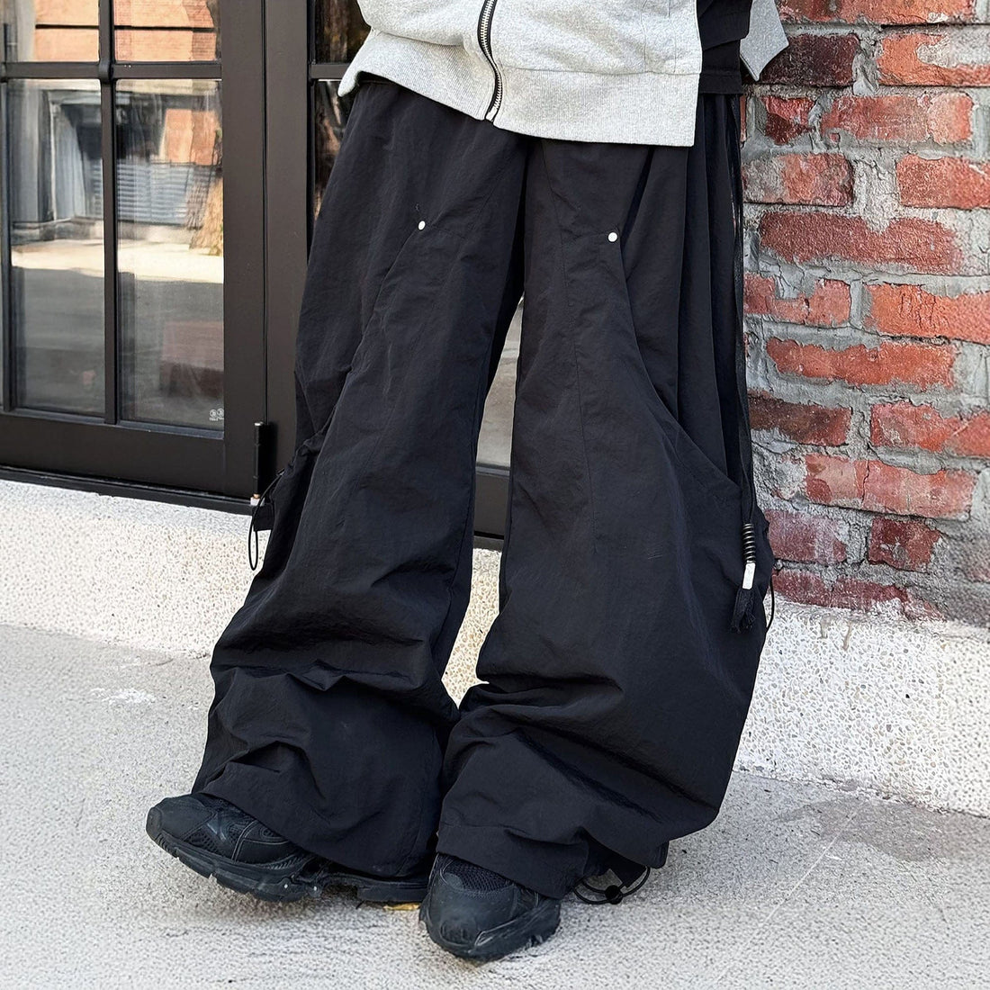 RELABEL The Scar Six-Pocket Draw-String Rivet Pants-Pants-XS-Black-Free Shipping Leatheretro