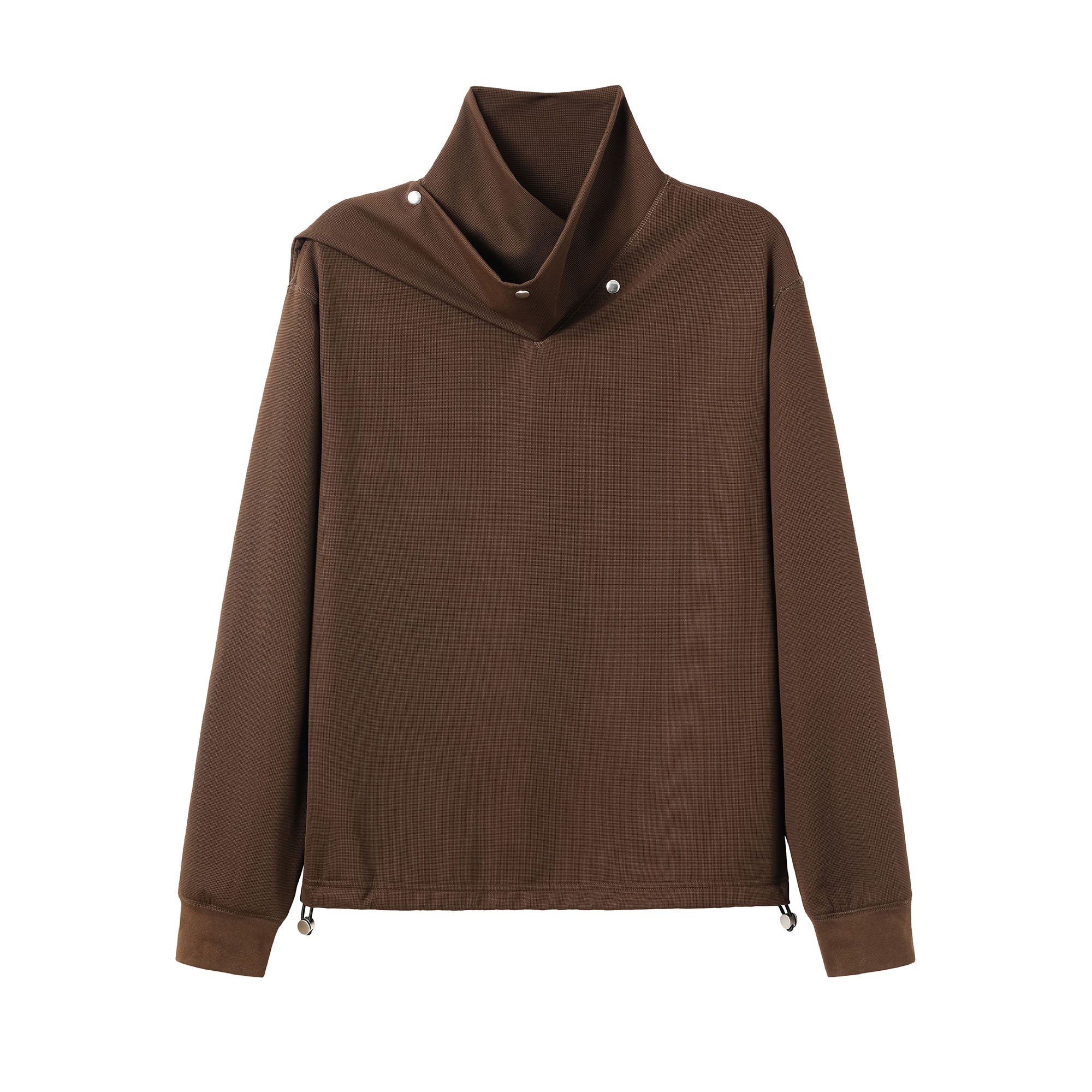 ALVNG AR ANTS Asymmetric Scarf-Neck High-Collar Pullover-Sweatshirt-S-Black-Free Shipping Leatheretro