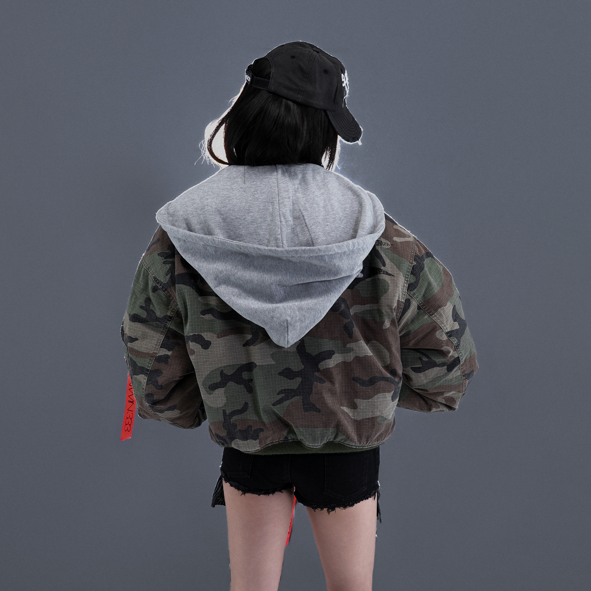 PCCVISION Detachable-Hood Camo Bomber-Jacket-S-Free Shipping Leatheretro