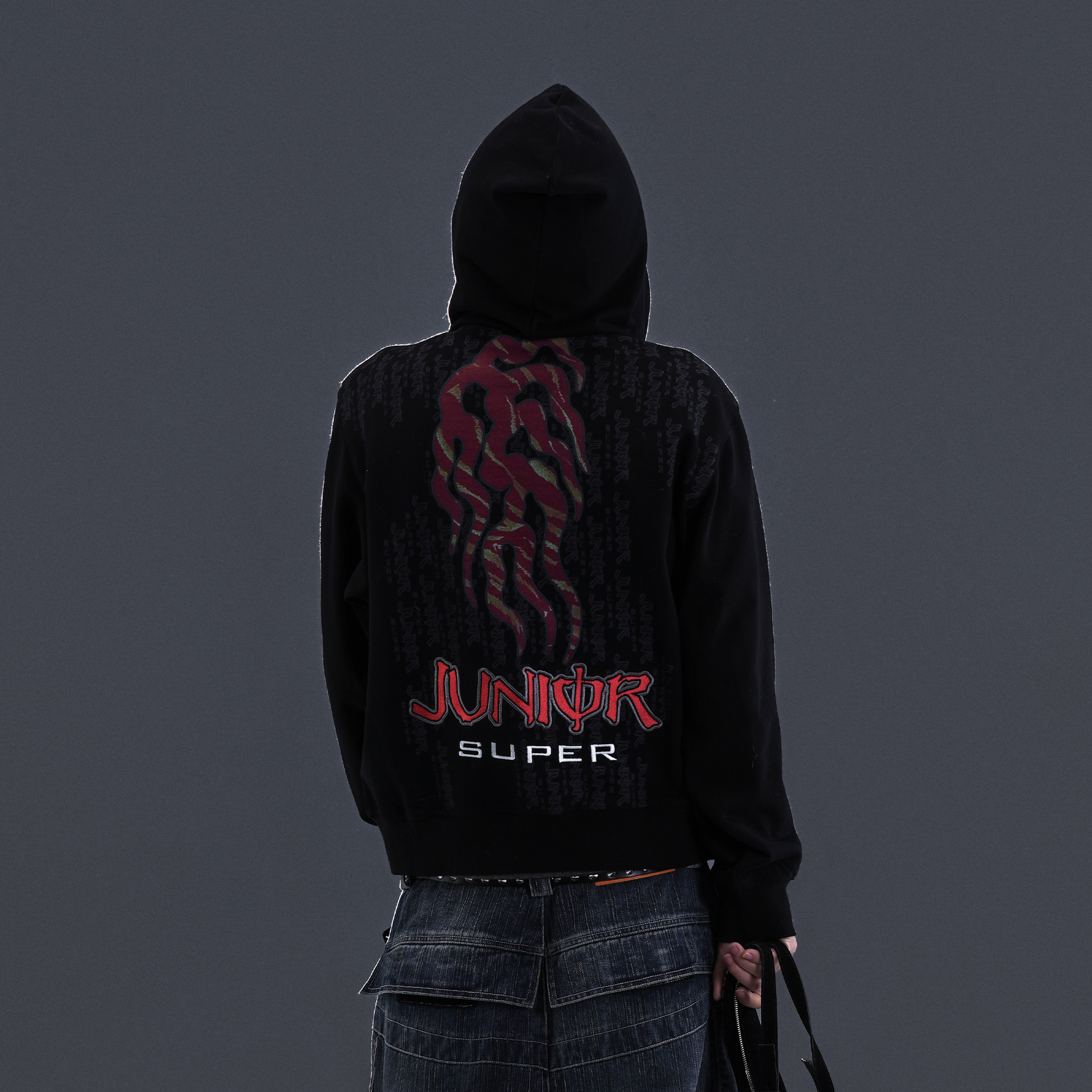 PCCVISION Flame Embroidered Mask Hooded Jacket-Jacket-S (Preorder)-Free Shipping Leatheretro