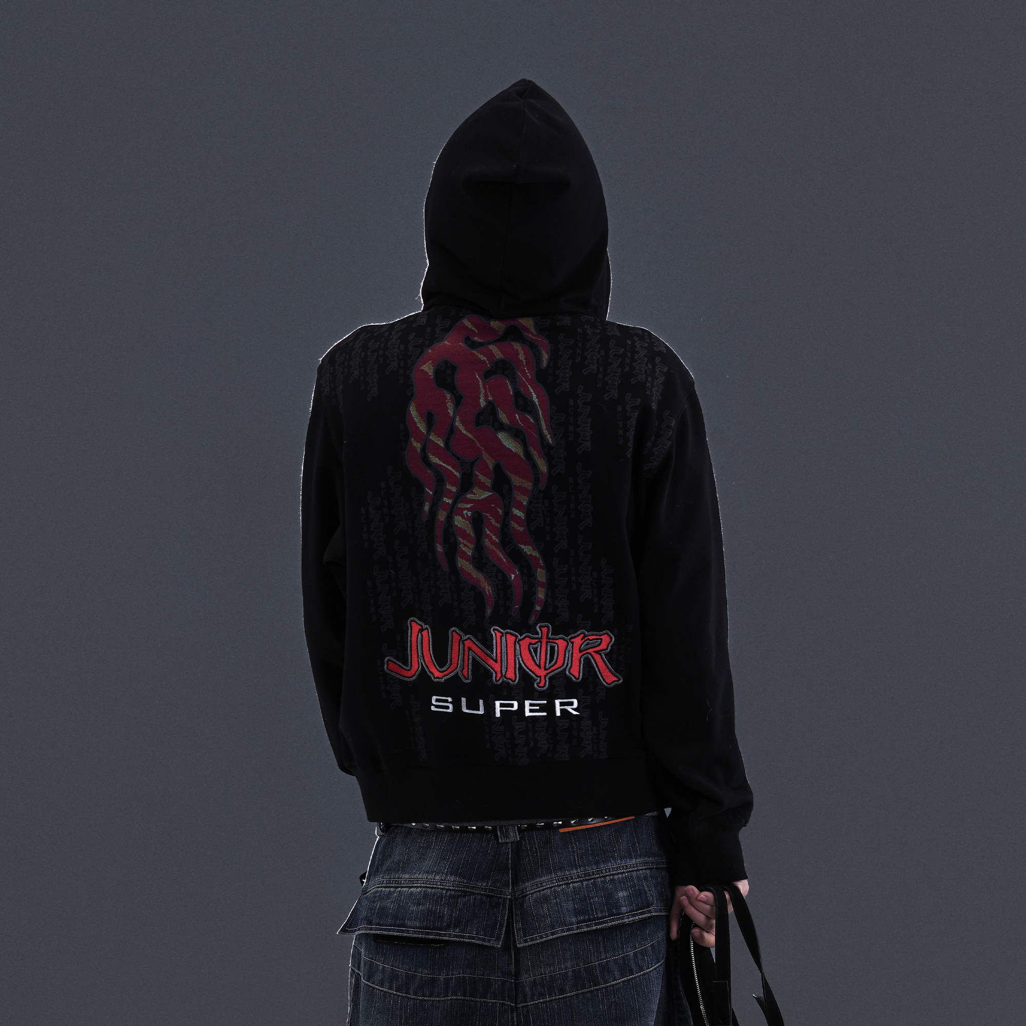 PCCVISION Flame Embroidered Mask Hooded Jacket-Jacket-S (Preorder)-Free Shipping Leatheretro