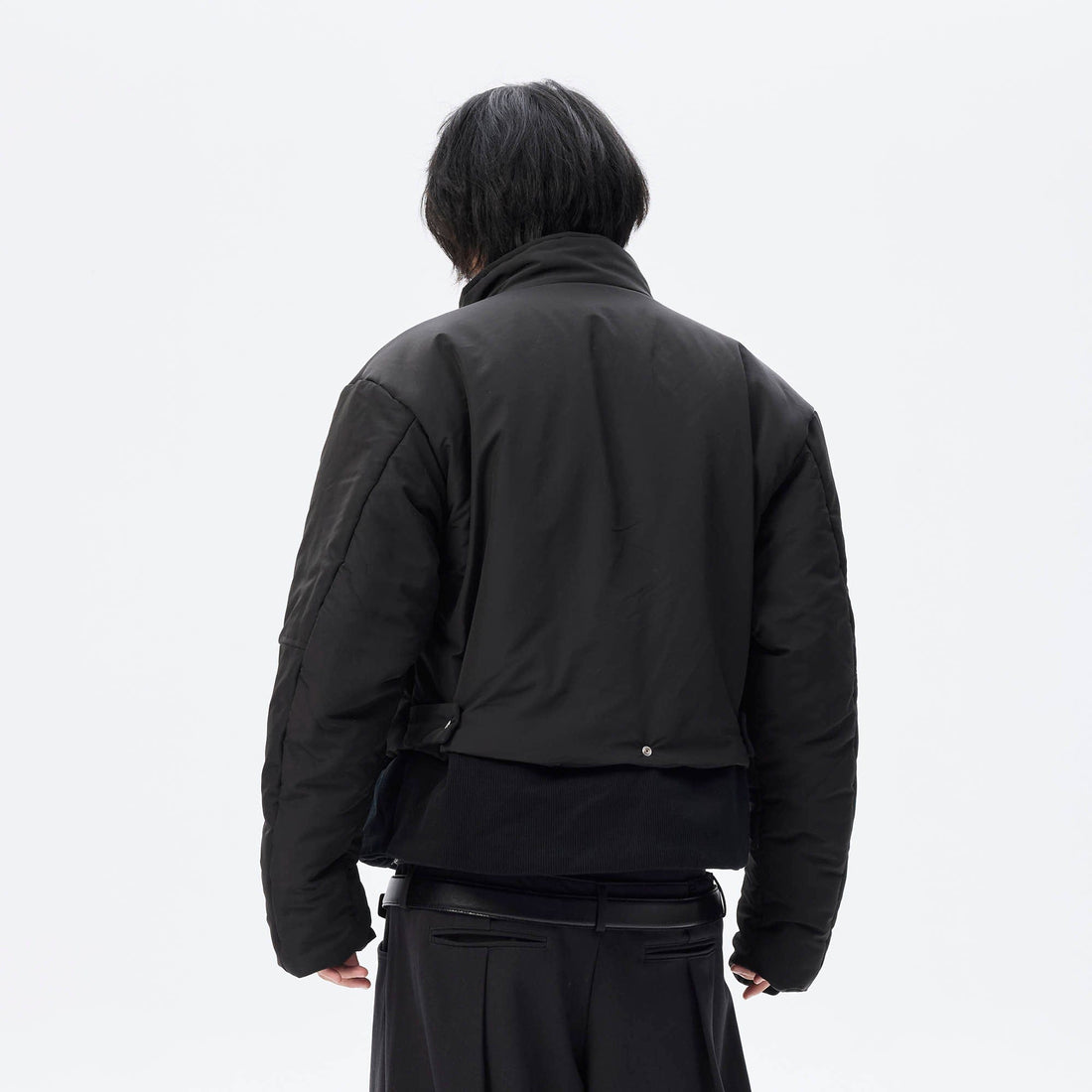 WHISTLEHUNTER Essential Stand Collar Cropped Puffer Jacket-Jacket-S-Free Shipping Leatheretro