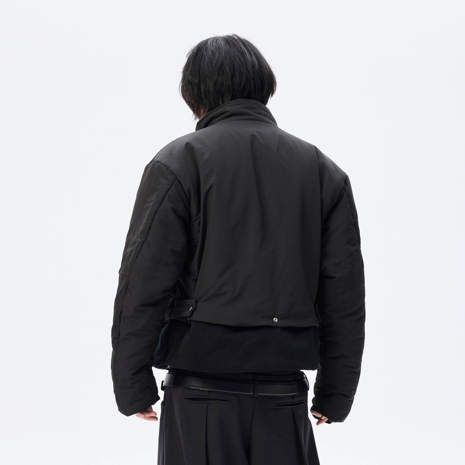 WHISTLEHUNTER Essential Stand Collar Cropped Puffer Jacket-Jacket-S-Free Shipping Leatheretro