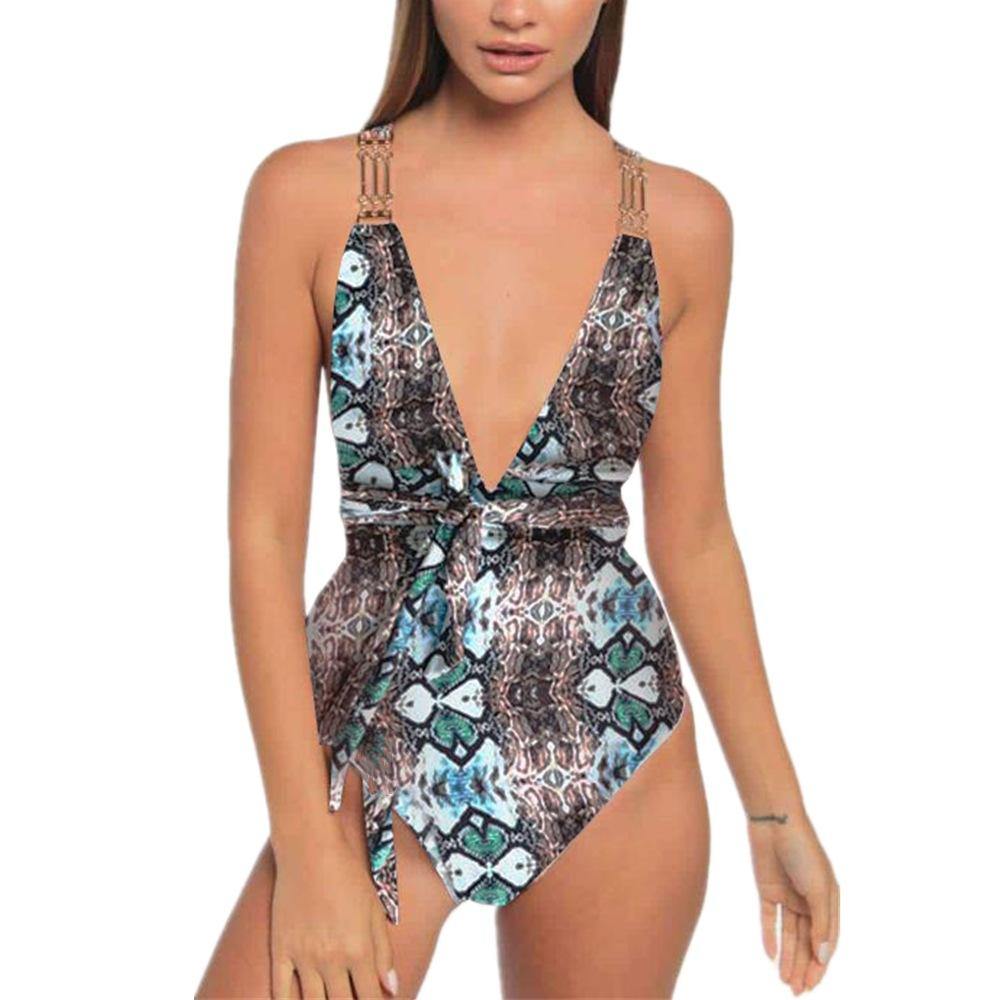 Sanke Print Backless Sexy Summer Beach Swimwear-Women Swimwear-Snake Bikini-S-Free Shipping Leatheretro