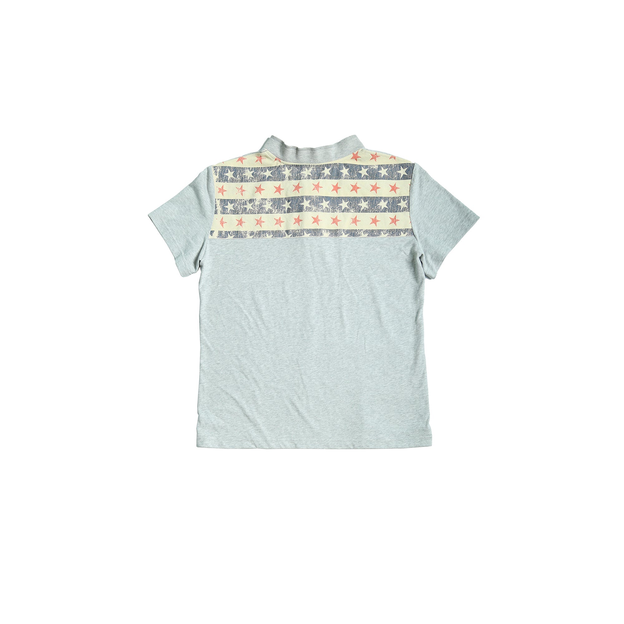 TRECLUB Retro Star Stripe Stand-Collar Polo T-Shirt-T Shirt-S (preorder)-Free Shipping Leatheretro