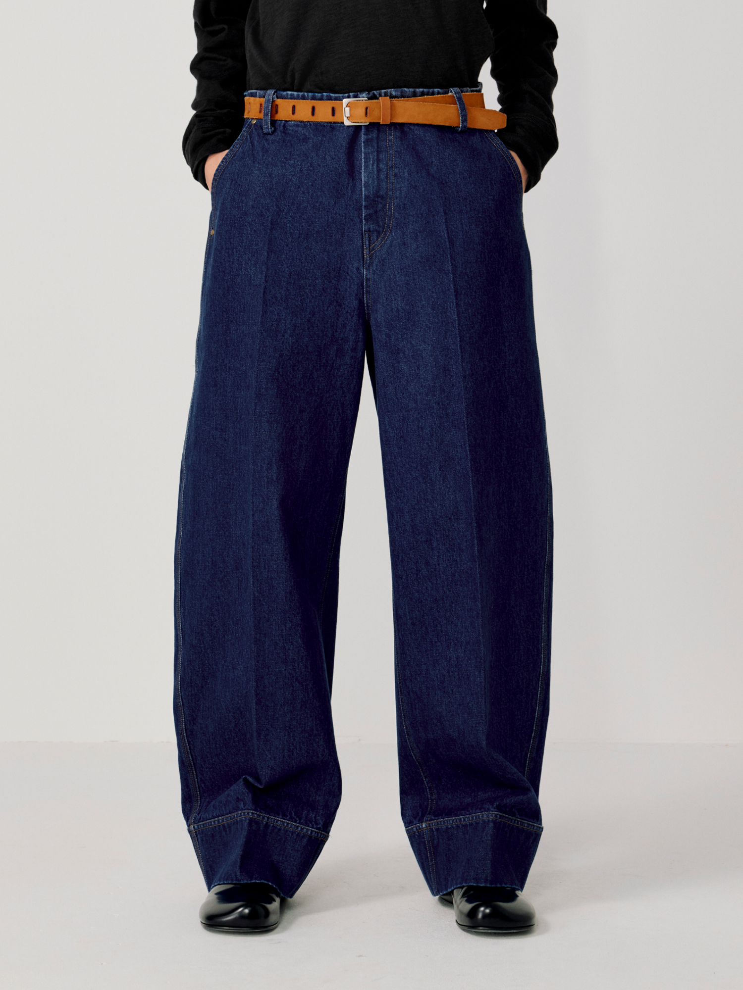 OPICLOTH Washed Straight-Leg Denim Trousers-Jeans-XS-Free Shipping Leatheretro