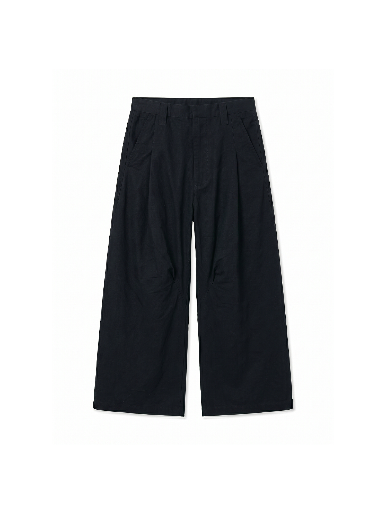 GRAINMUSTARD Pleated Wide-Leg Curved Cropped Pants-Pants-XS-Free Shipping Leatheretro