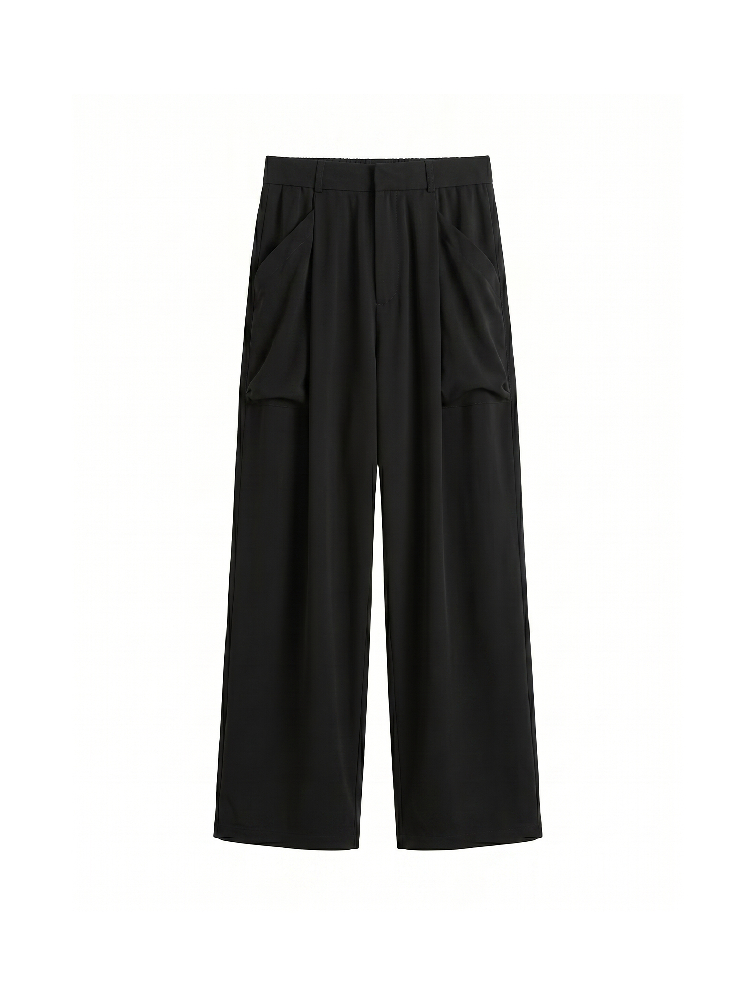 GRAINMUSTARD Retro Patch Pocket Pleated High-Waist Trousers-Pants-XS-Dark Gray-Free Shipping Leatheretro