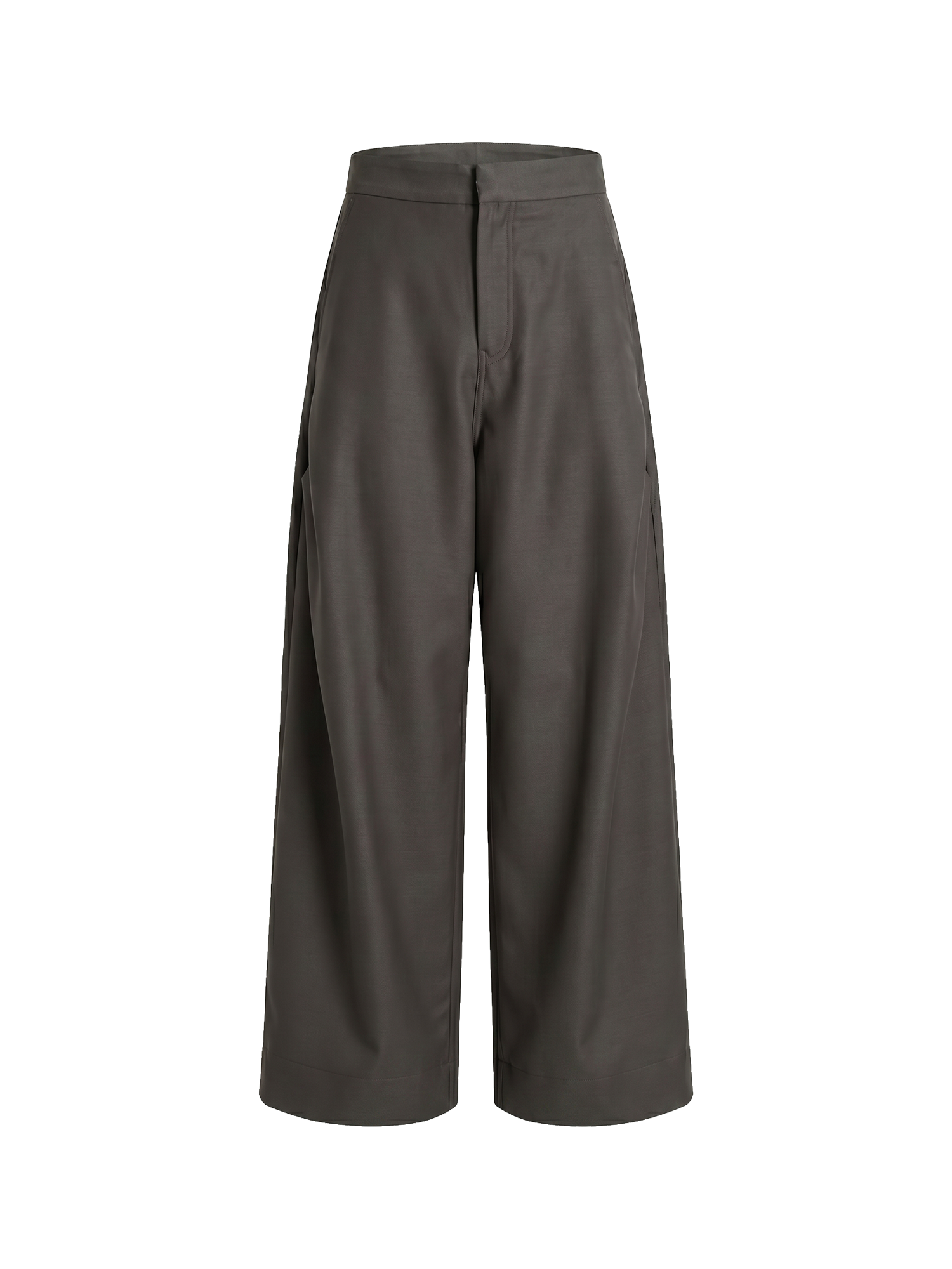 GRAINMUSTARD Lustrous Pleated Wool-Blend Wide-Leg Trousers-Pants-XS-Free Shipping Leatheretro