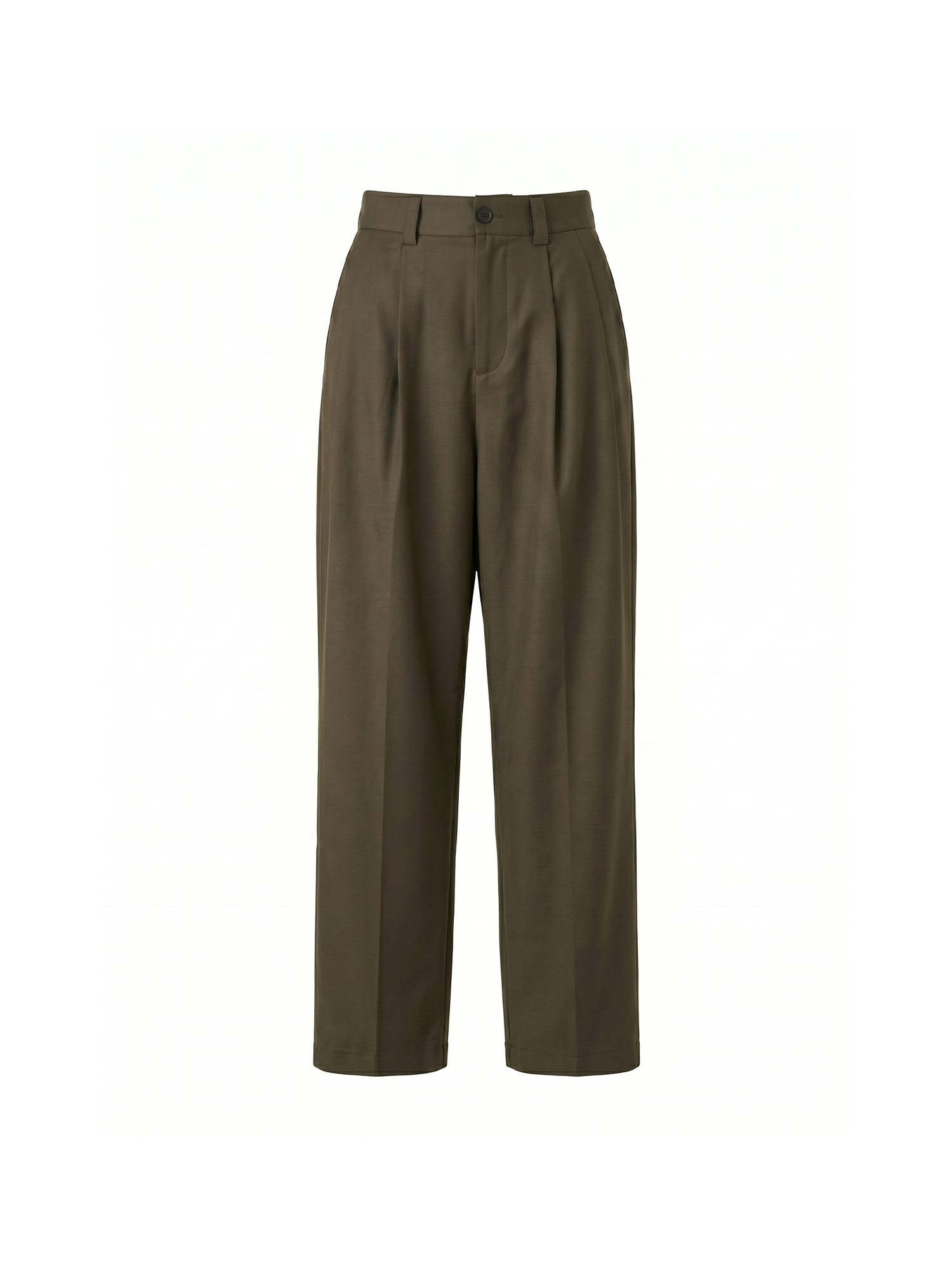 GRAINMUSTARD Retro Pleated High-Waist Wide-Leg Trousers-Pants-XS (Preorder)-Green-Free Shipping Leatheretro