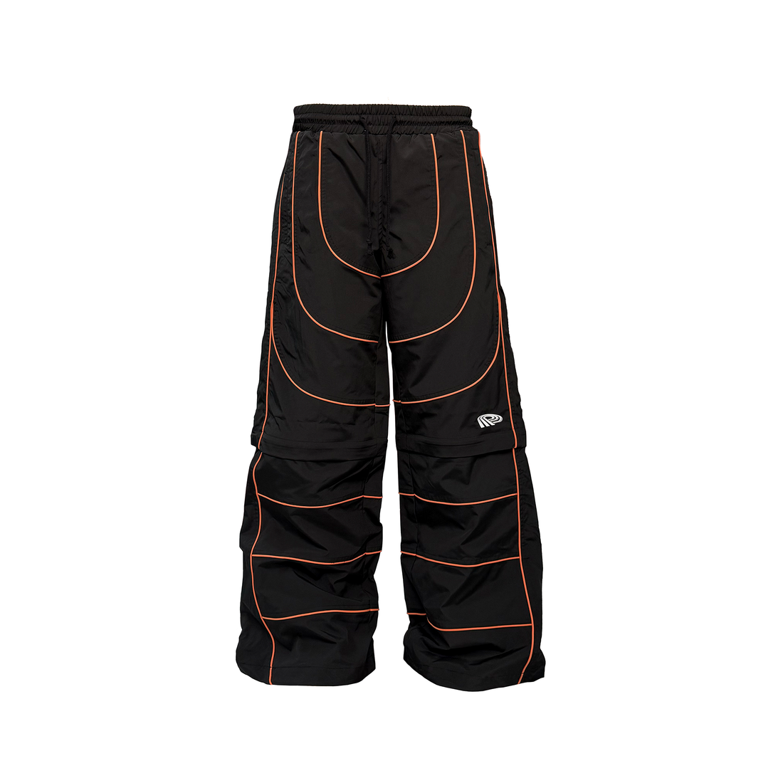 PCCVISION Contrast-Stitch Detachable Paneled Wide-Leg Pants-Pants-S-Free Shipping Leatheretro