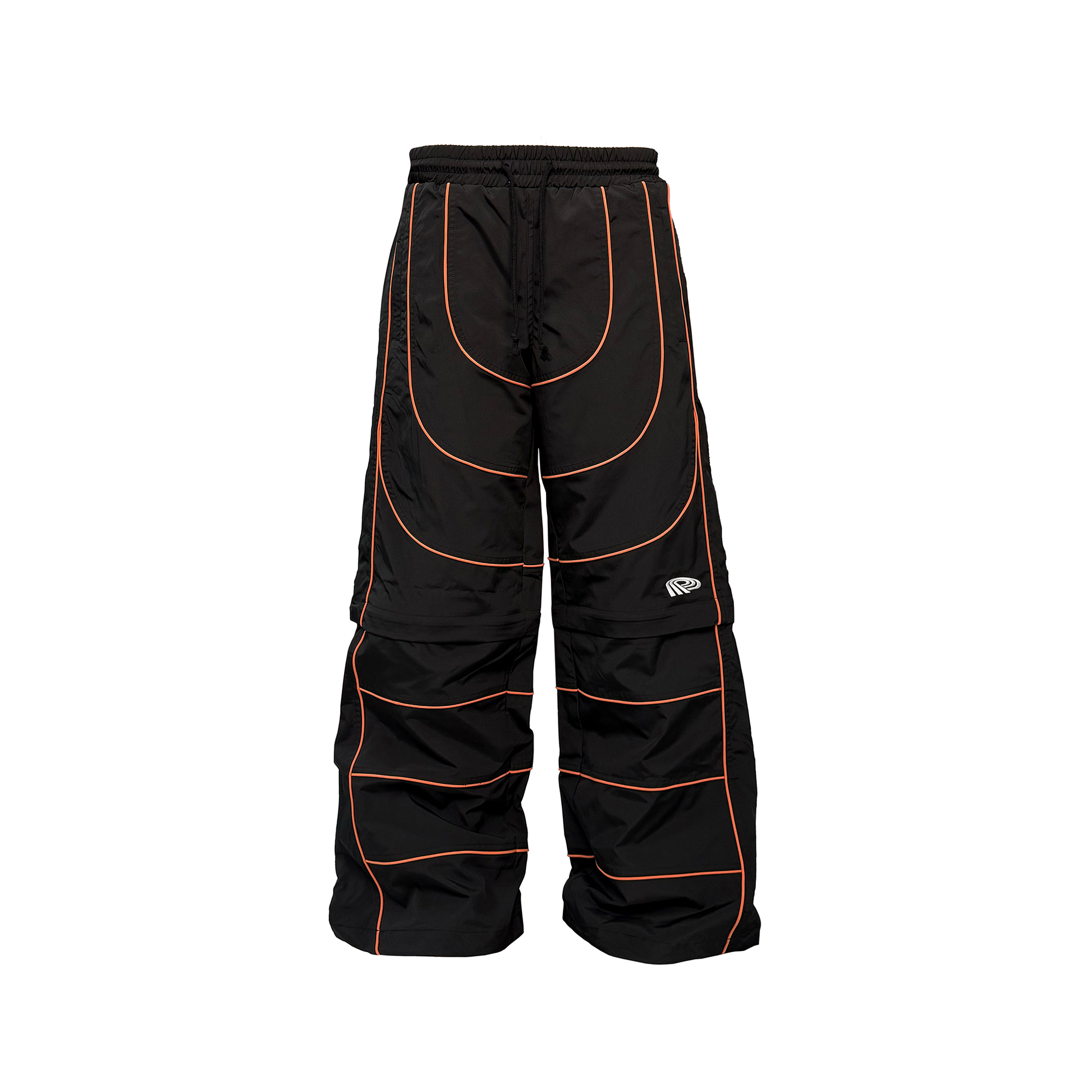 PCCVISION Contrast-Stitch Detachable Paneled Wide-Leg Pants-Pants-S-Free Shipping Leatheretro