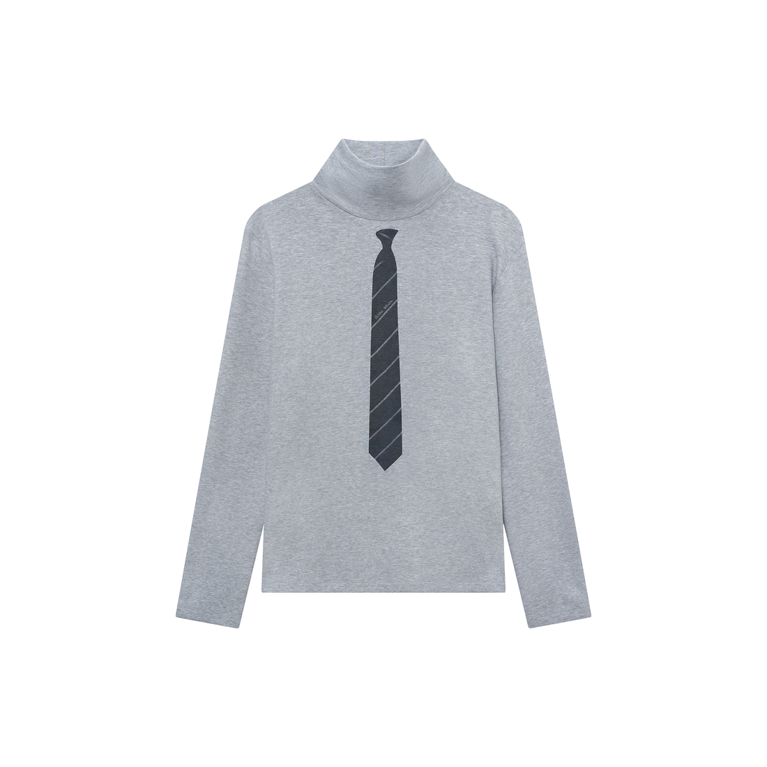 OUYANG WENJUN Stripes-Tie Graphic Turtleneck Long-Sleeve Tee