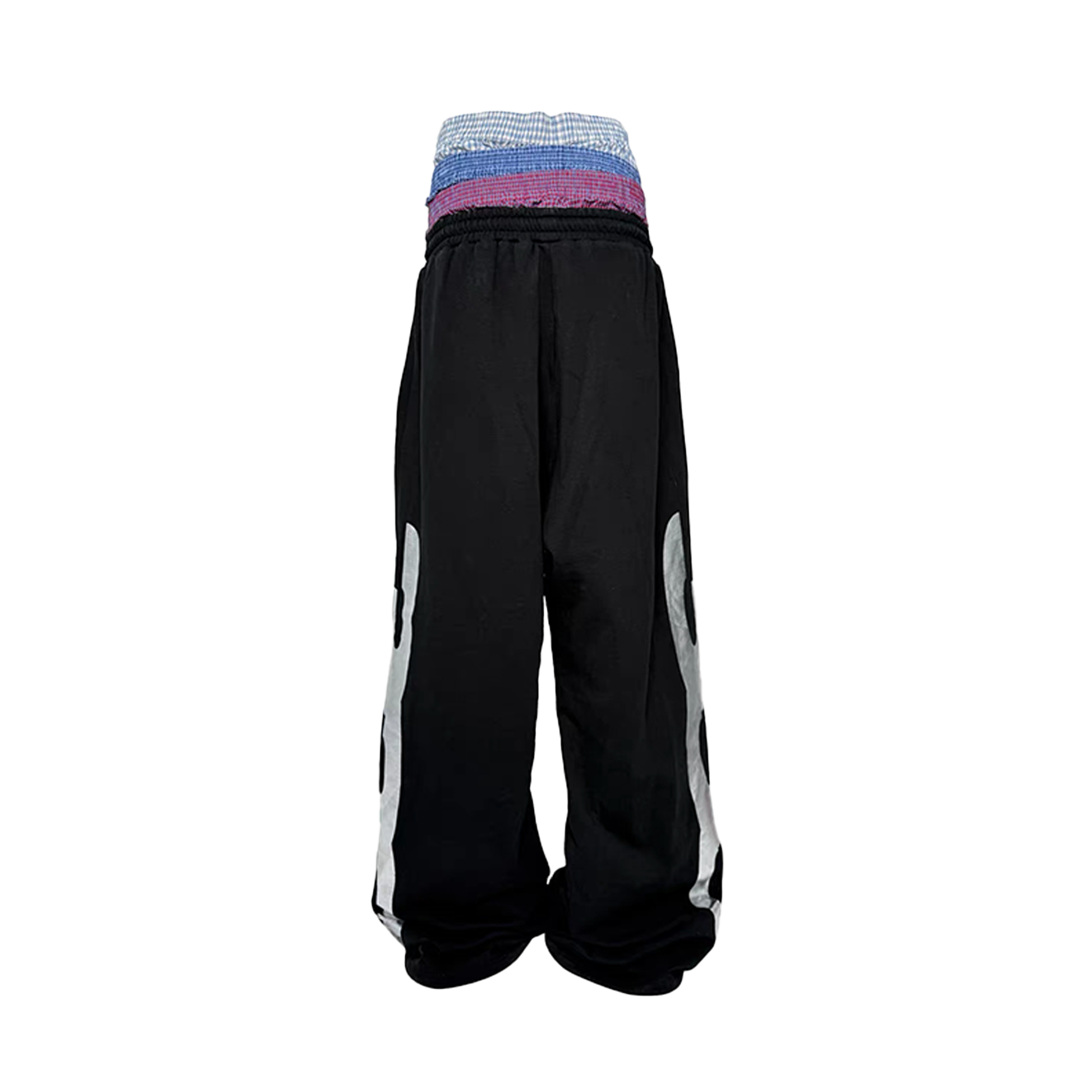 PCCVISION Layered Waist Foil Graphic Baggy Sweatpants-Pants-S (Preorder)-Free Shipping Leatheretro