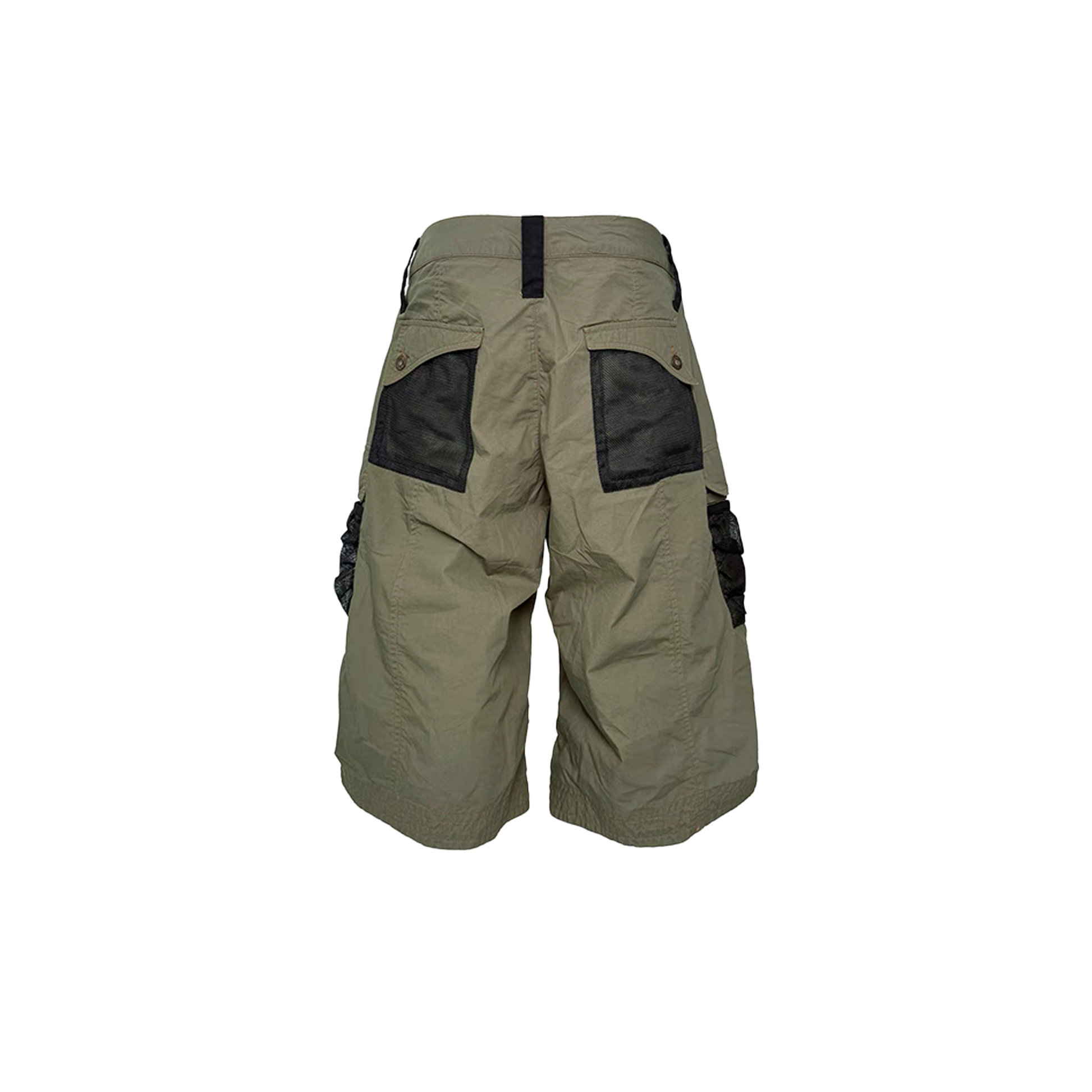 PCCVISION Contrast Panel Pleated Utility Shorts-Shorts-S (Preorder)-Free Shipping Leatheretro