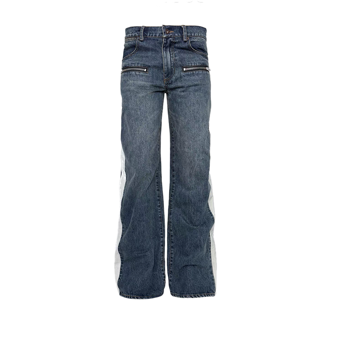 PCCVISION Contrast Side-Stripe Washed Jeans-Jeans-S (Preorder)-Free Shipping Leatheretro