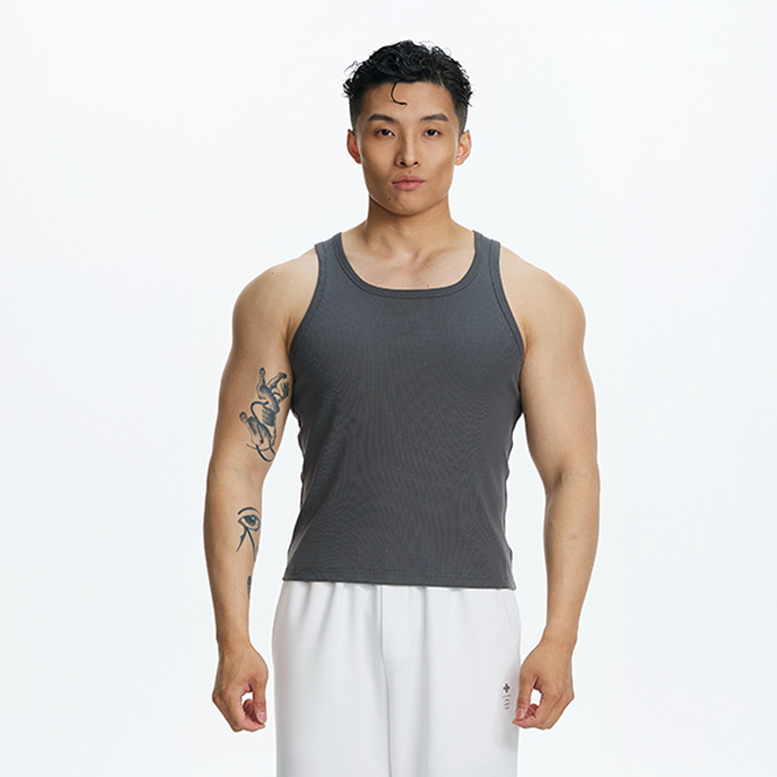 PUMPPLUS Ribbed Quick-Dry Slim Tank Top-Tank Top-M-Gray-Free Shipping Leatheretro