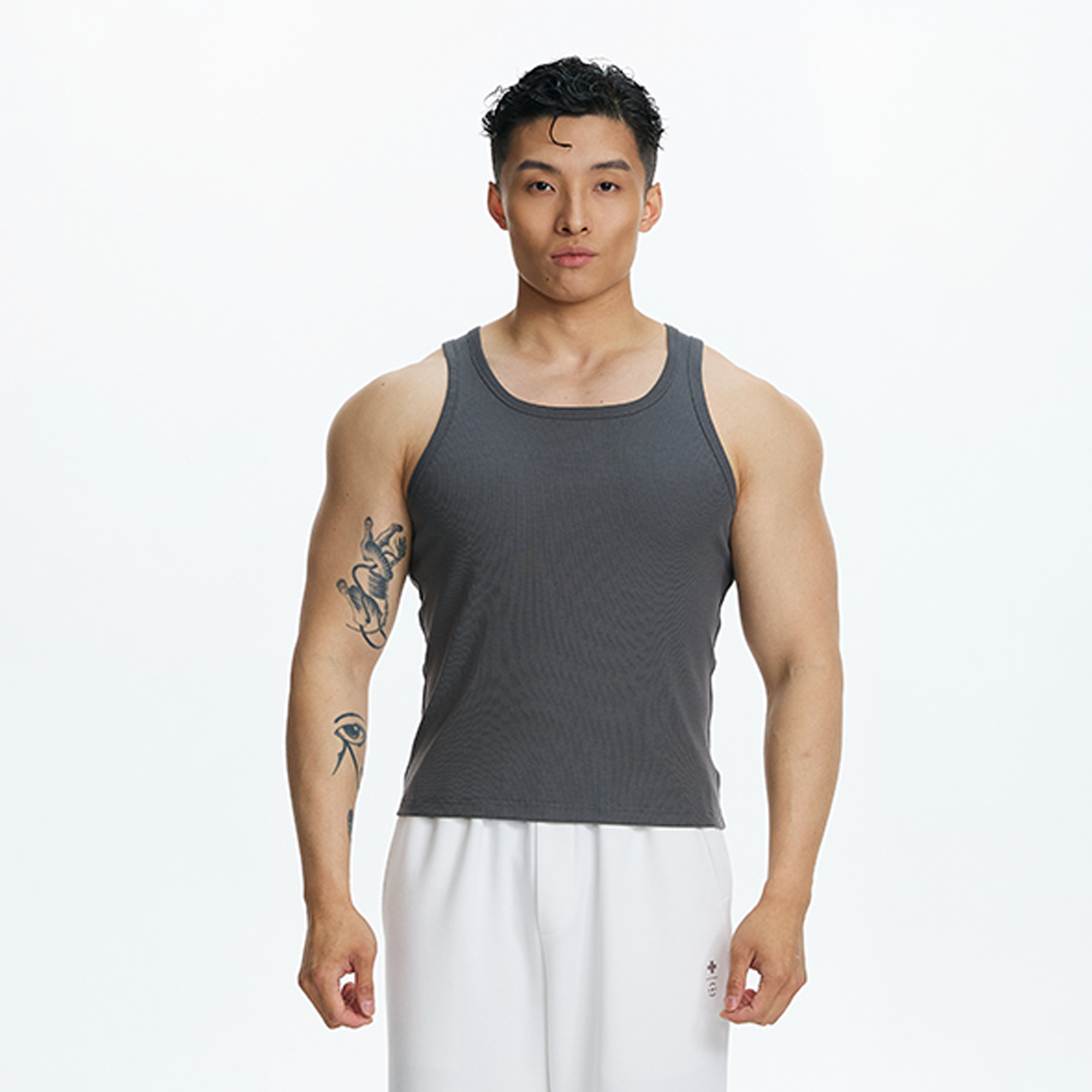 PUMPPLUS Ribbed Quick-Dry Slim Tank Top-Tank Top-M-Gray-Free Shipping Leatheretro