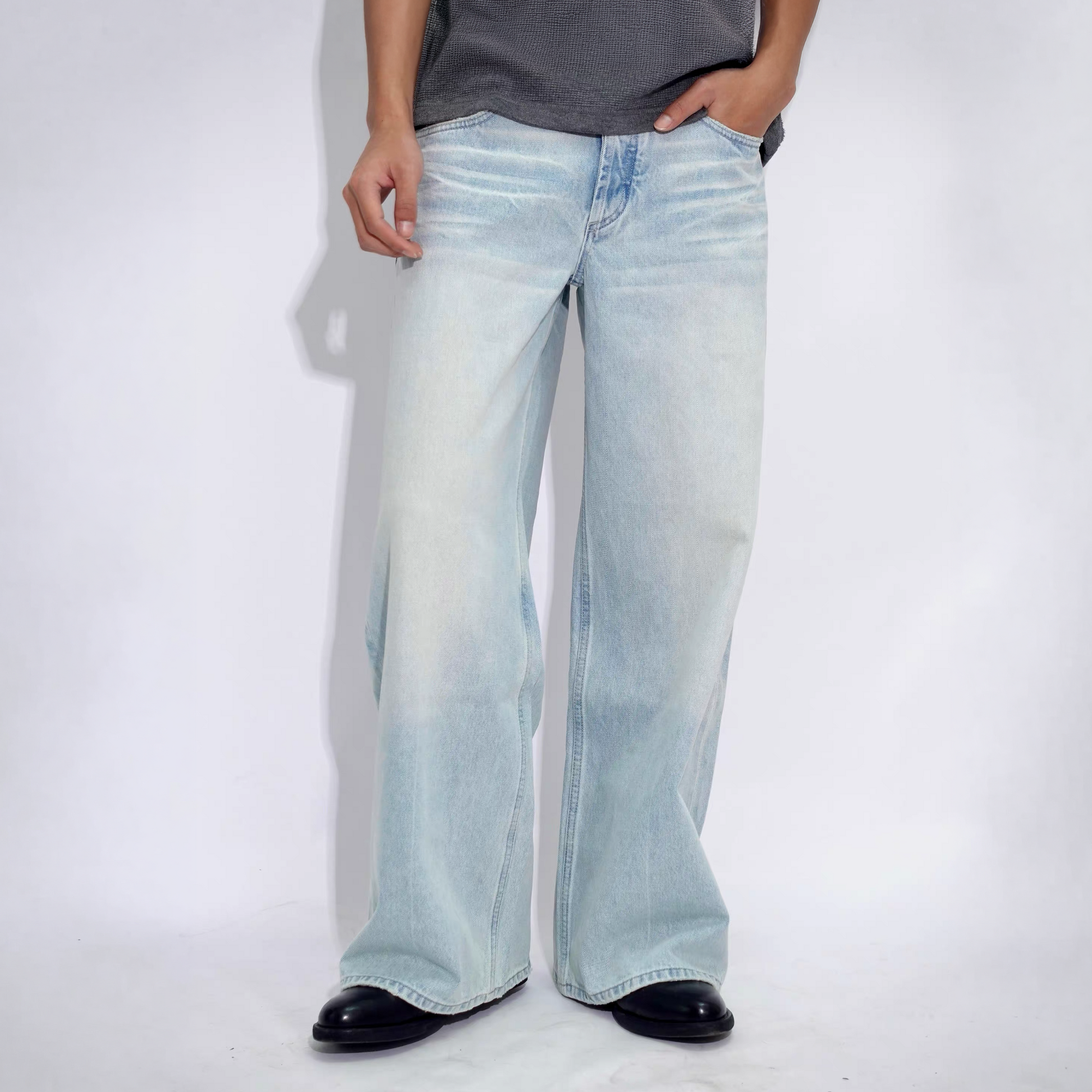 IN EXISTENCE x i Retro Washed Relaxed Wide-Leg Jeans-Jeans-XS (0)-Free Shipping Leatheretro
