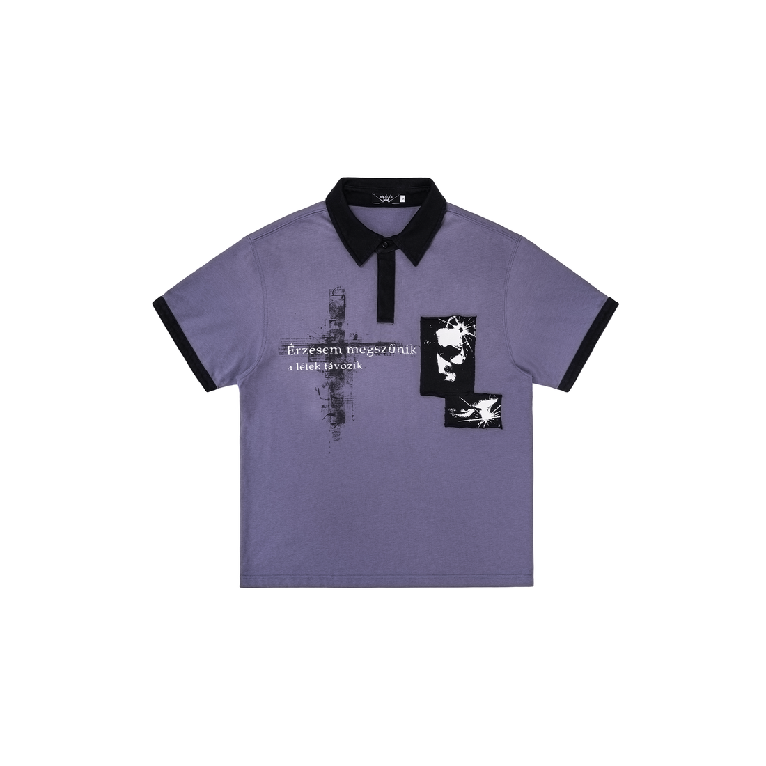 ESAIAS Washed Portrait Cross Graphic Polo Shirt-T Shirt-S-Free Shipping Leatheretro