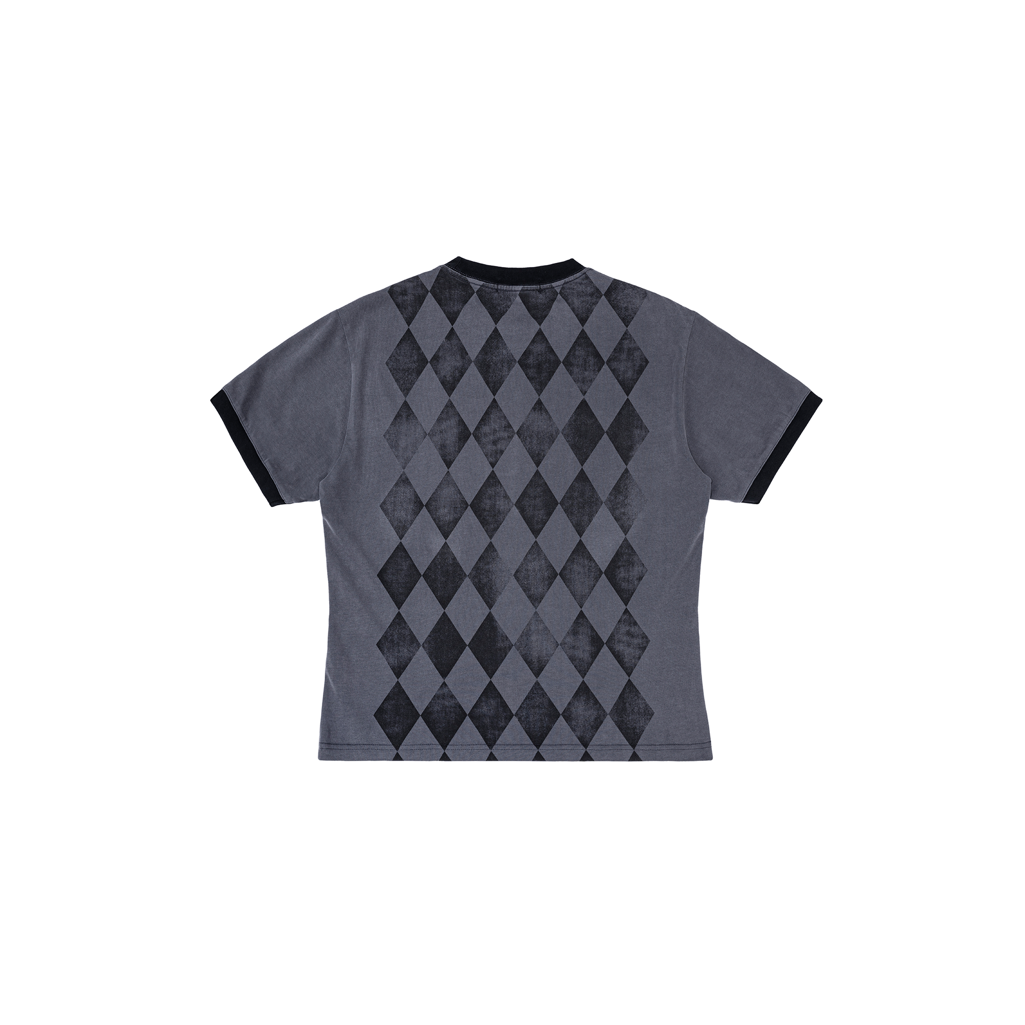 ESAIAS Washed Argyle Graphic T-Shirt-T Shirt-S-Free Shipping Leatheretro