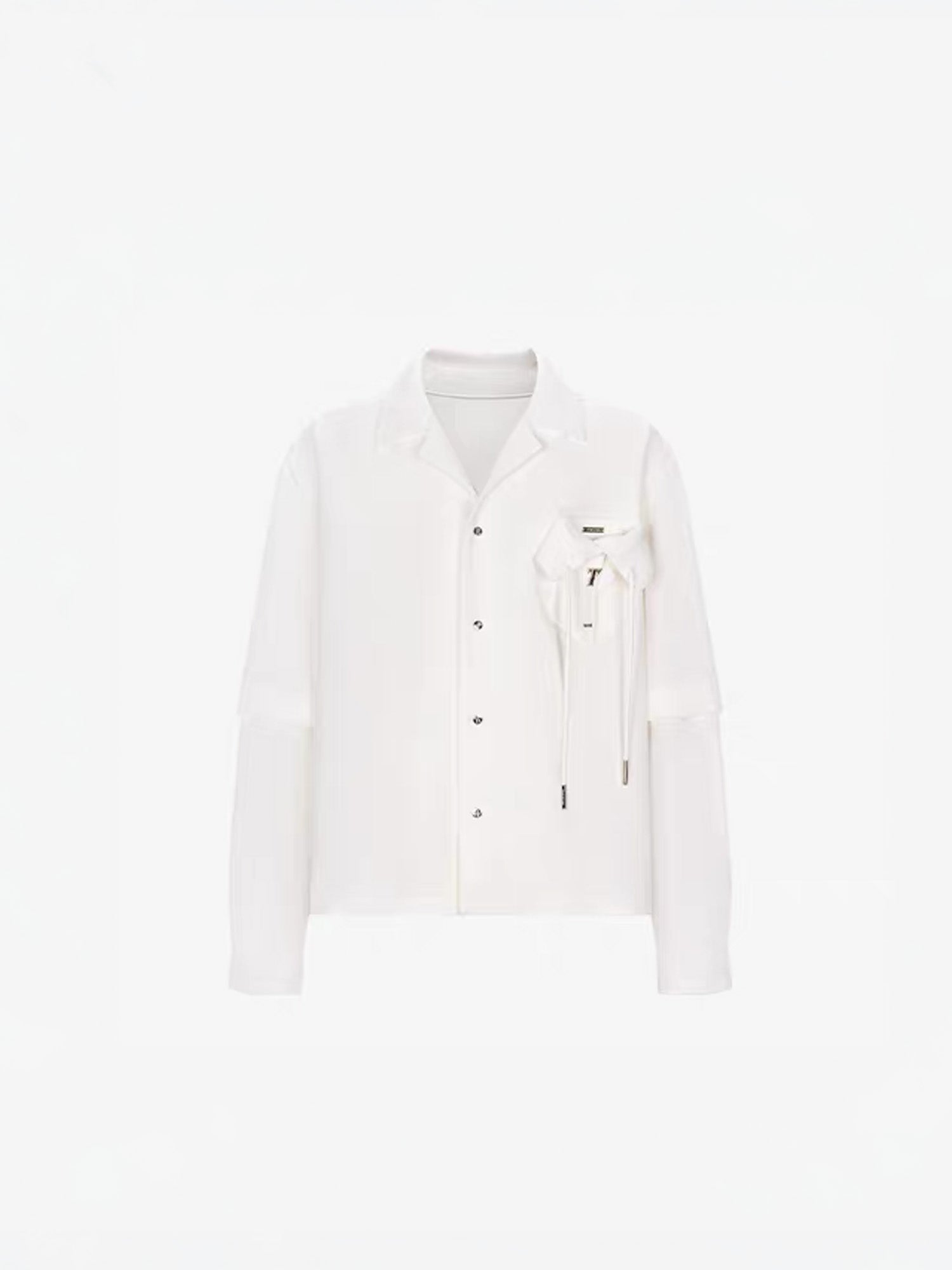 TIWILLTANG Detachable-Sleeve Tie-Pocket Shirt-Jacket-S-Blue-Free Shipping Leatheretro