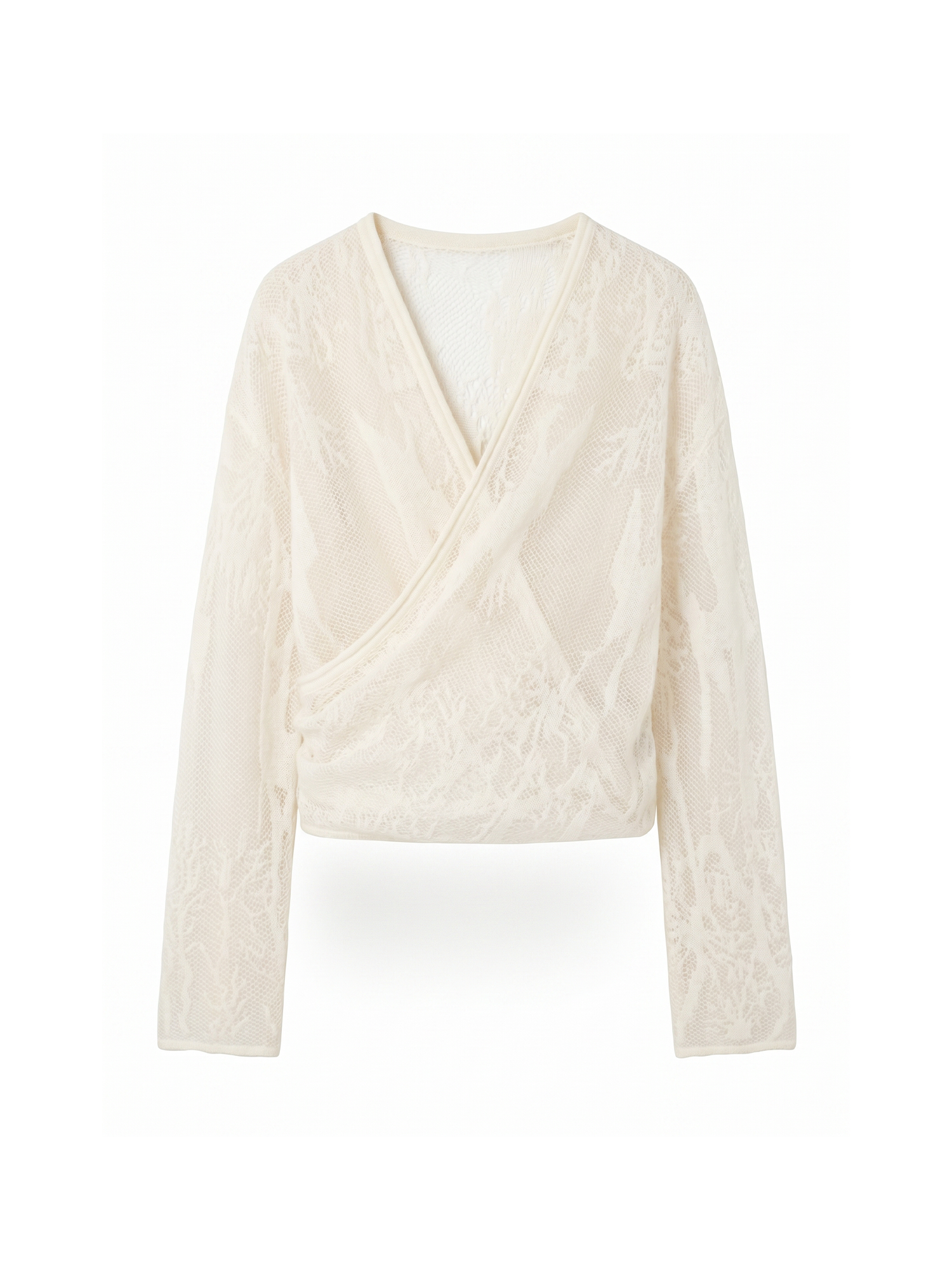 GRAINMUSTARD Alpaca Openwork Jacquard Wrap Long-Sleeve Tee-L/S Tee-One Size-Free Shipping Leatheretro