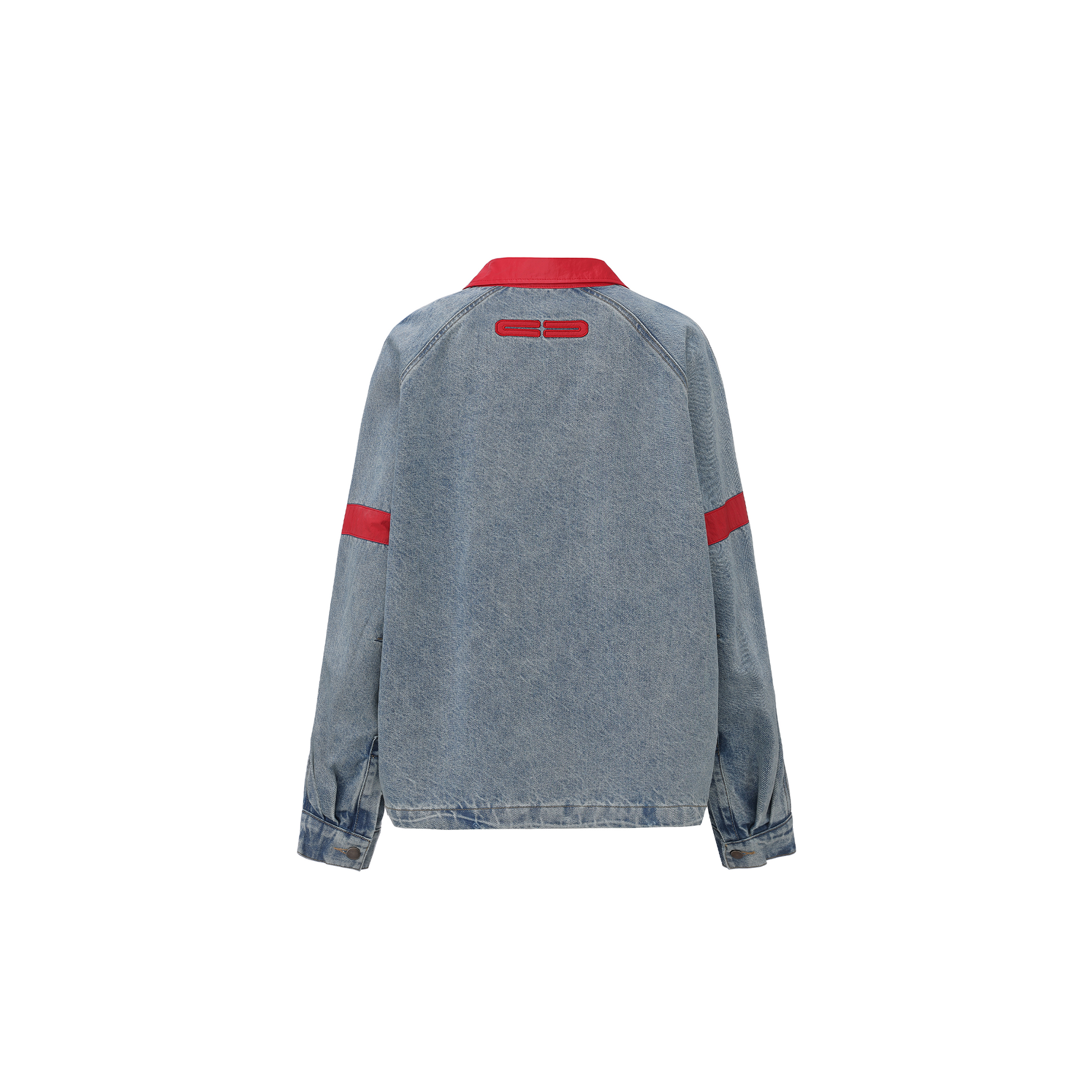 VANN VALRENCE Contrast LOGO Patch Washed Denim Jacket-Jacket-S-Free Shipping Leatheretro