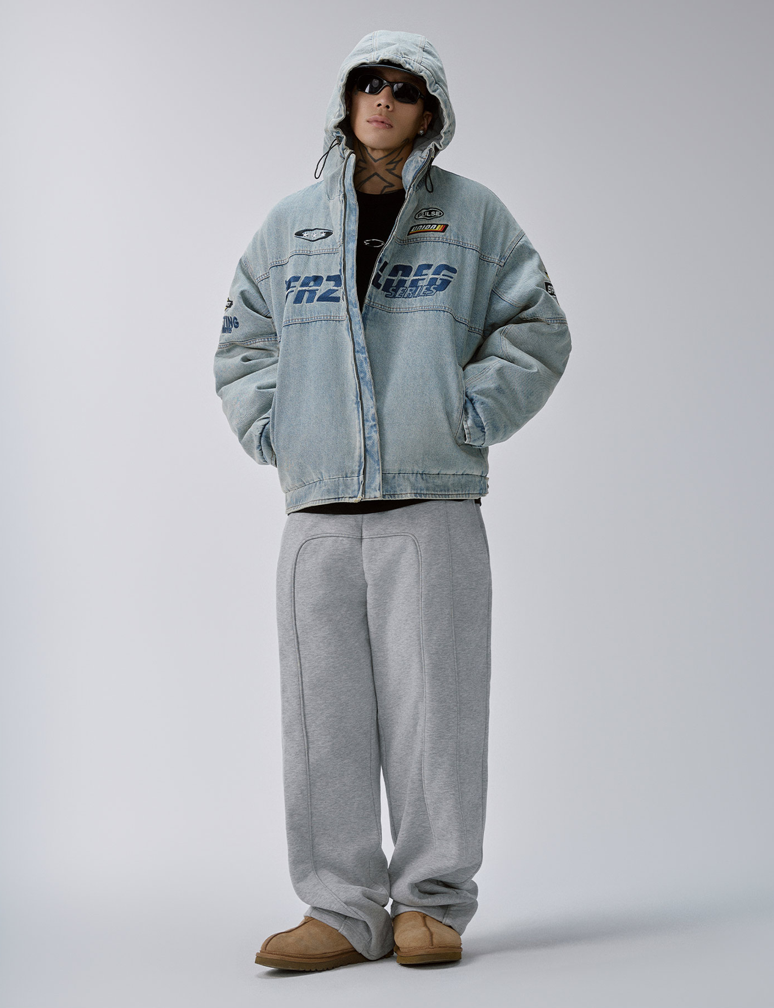 F2CE Stitch Seam Oversized Sweatpants-Pants-S-Free Shipping Leatheretro
