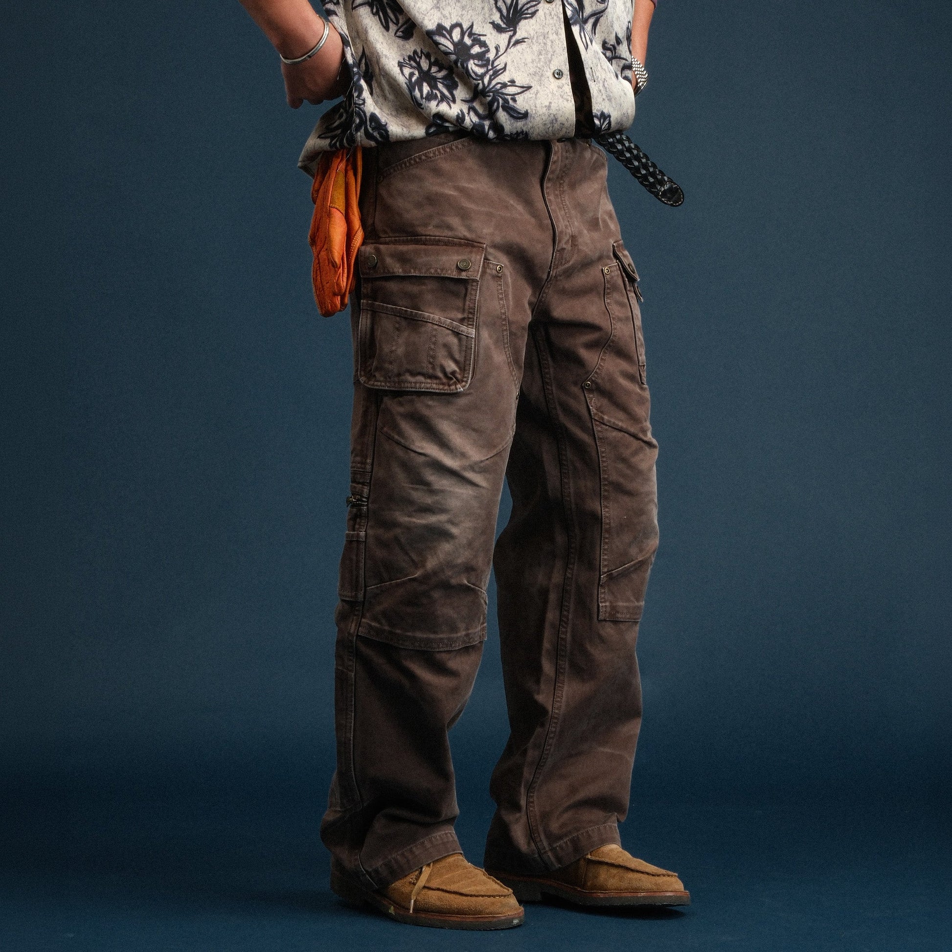 NEIGBORL Washed Multi-Pocket Straight-Leg Cargo Pants-Pants-S (Preorder)-Black-Free Shipping Leatheretro