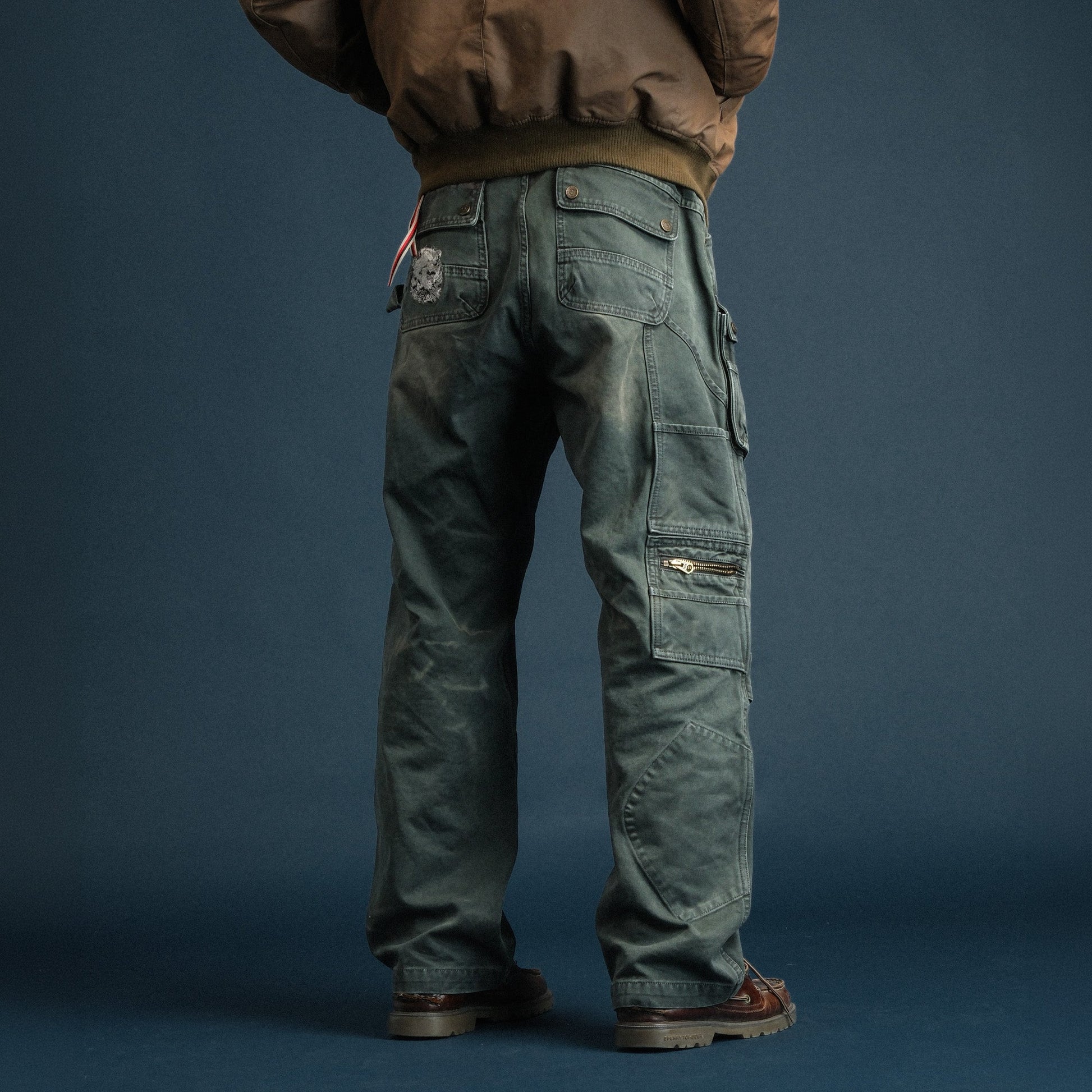 NEIGBORL Washed Multi-Pocket Straight-Leg Cargo Pants-Pants-S (Preorder)-Black-Free Shipping Leatheretro