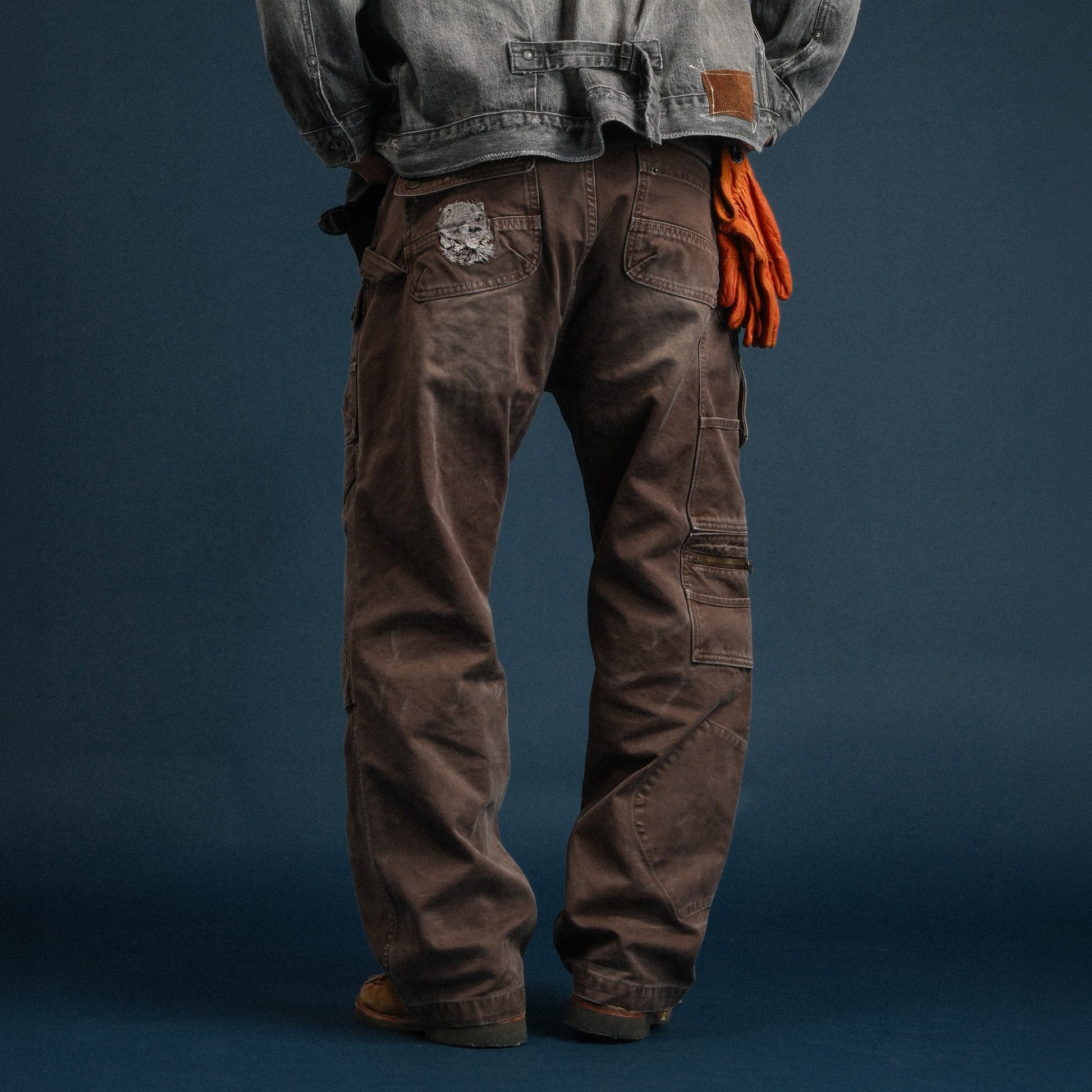 NEIGBORL Washed Multi-Pocket Straight-Leg Cargo Pants-Pants-S (Preorder)-Black-Free Shipping Leatheretro