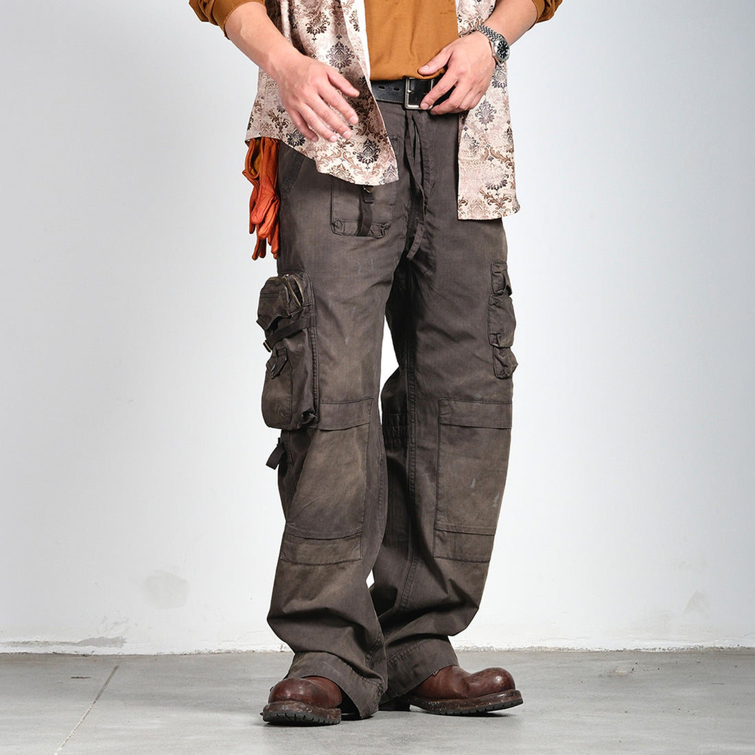 NEIGBORL Multi-Pocket Paratrooper Cargo Pants-Pants-S-Free Shipping Leatheretro
