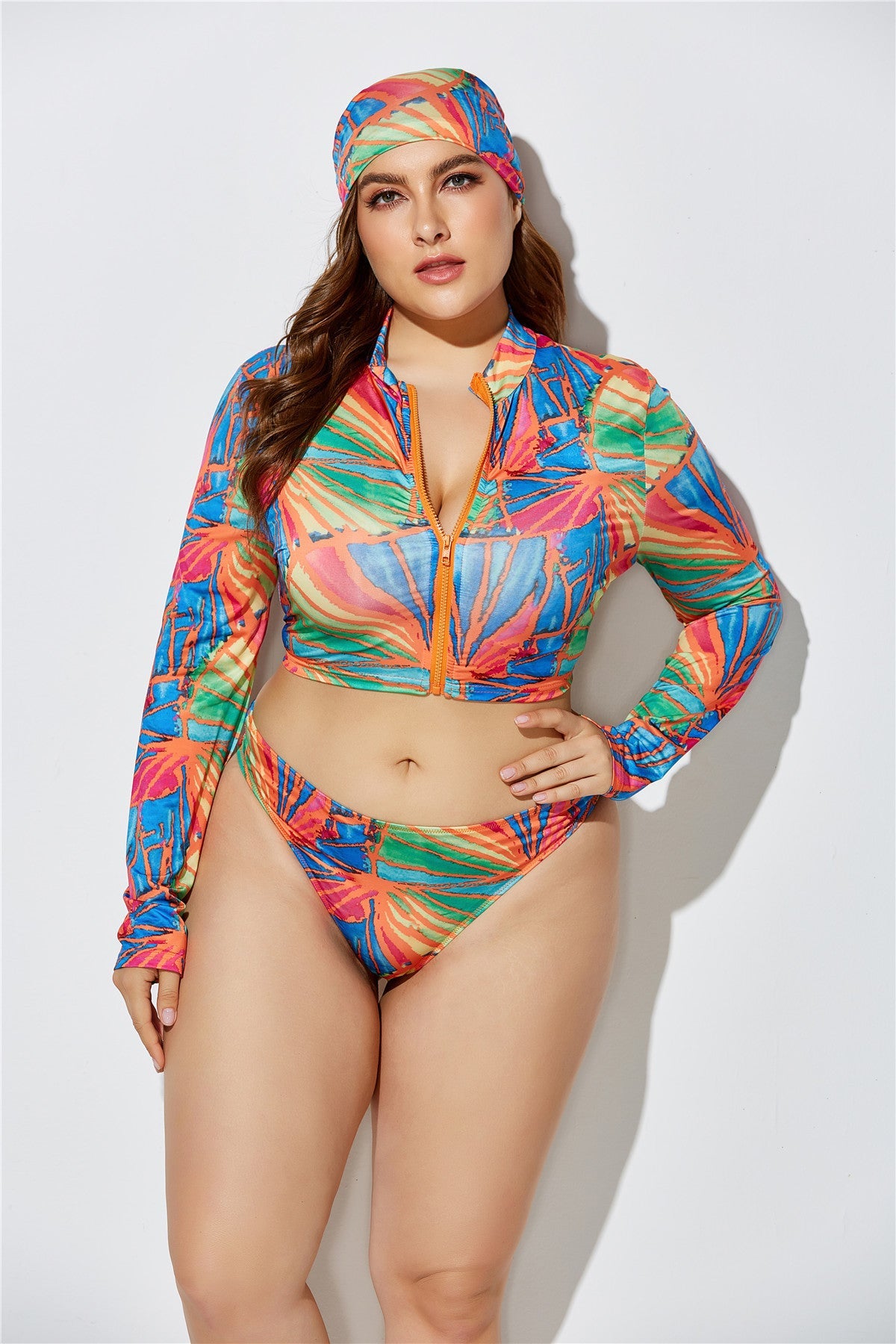 Summer Plus Sizes 3pcs Bikini Suits-Swimwear-YY12-1-2XL-Free Shipping Leatheretro