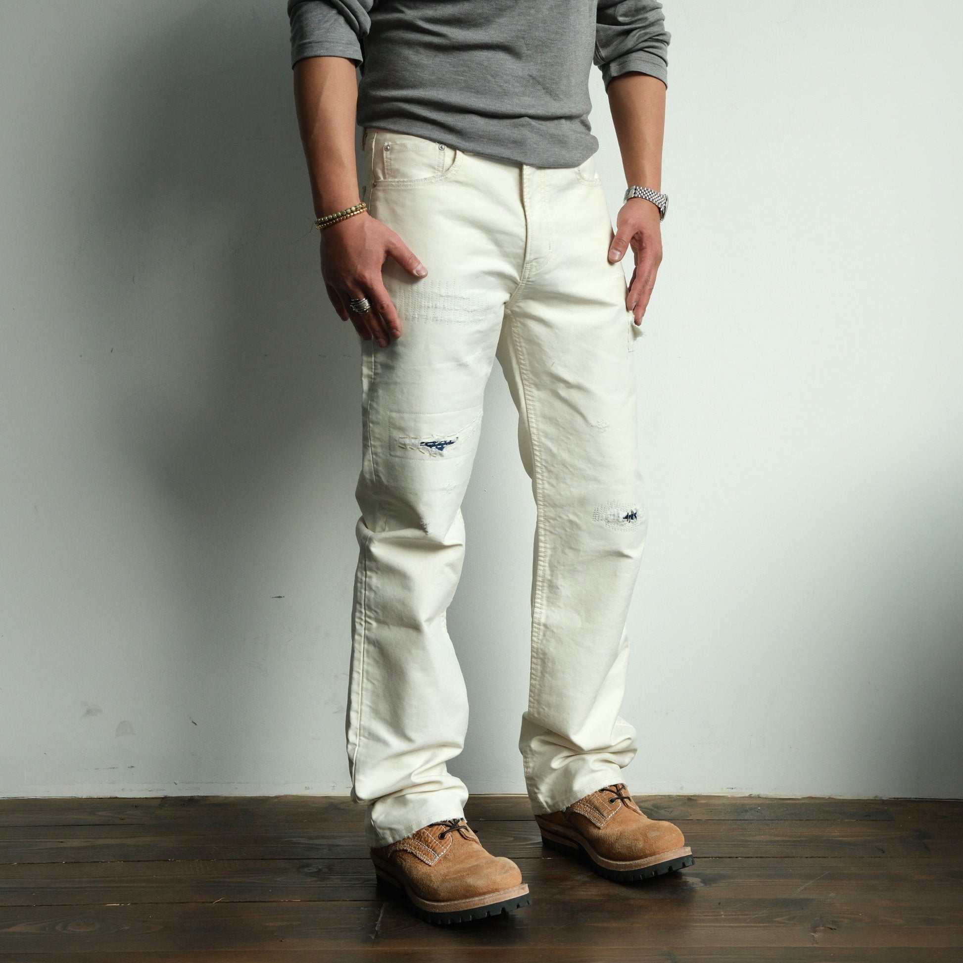 NEIGBORL Distressed Washed Patchwork Pants-Pants-S-Free Shipping Leatheretro