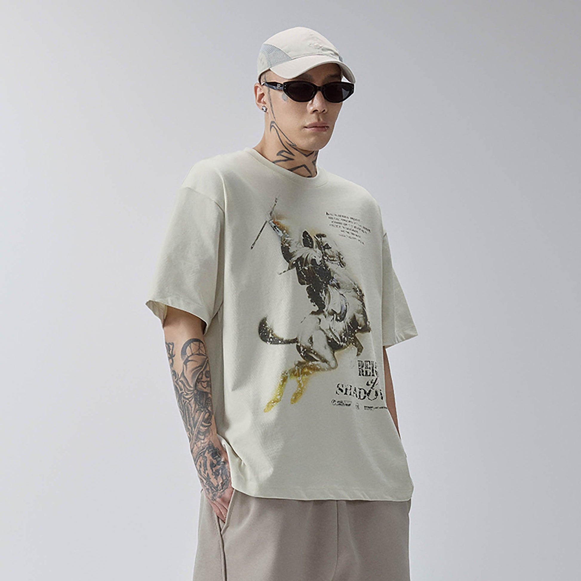 F2CE Retro Knight Graphic T-Shirt-T Shirt-S-Free Shipping Leatheretro