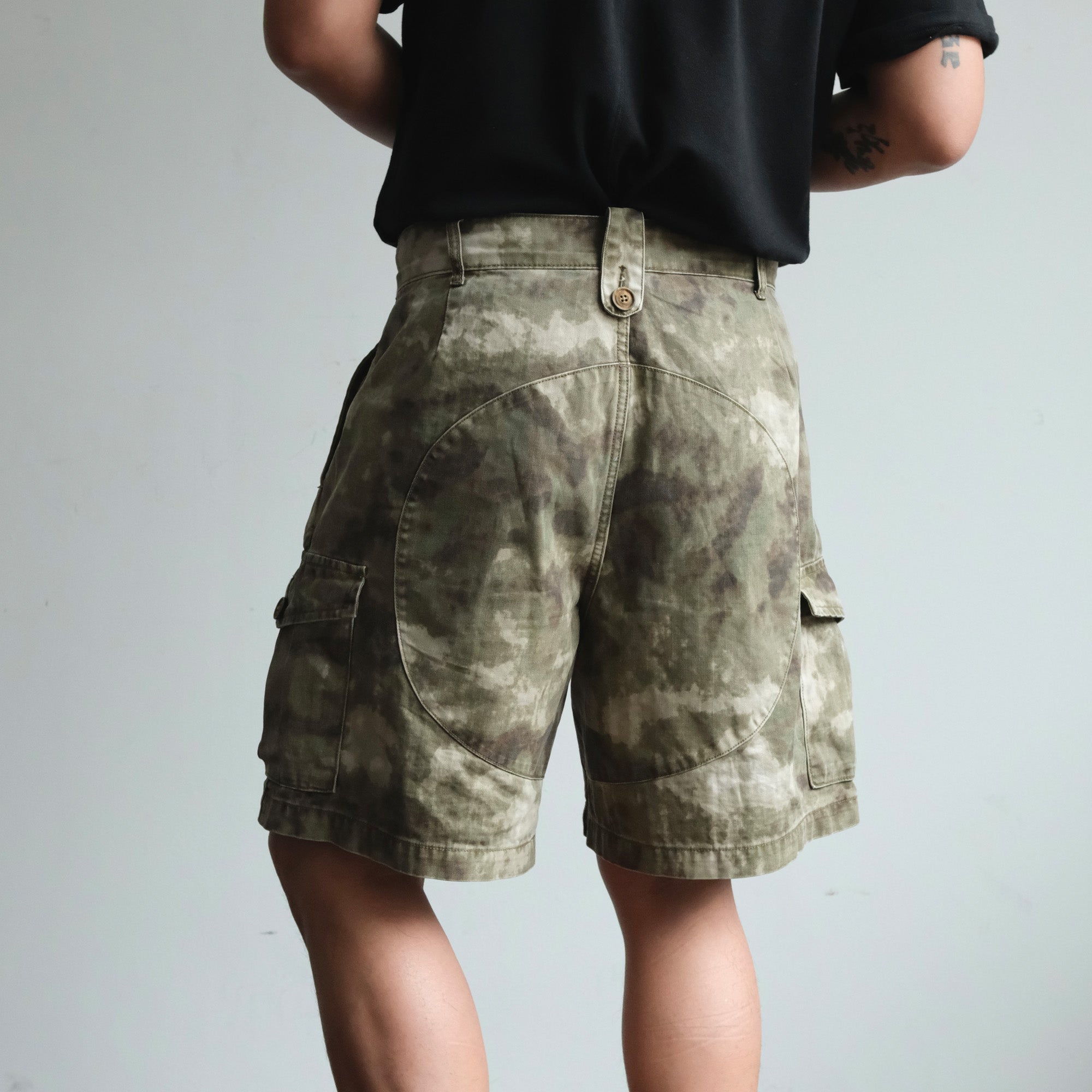 NEIGBORL Retro Washed Camo Cargo Shorts-Shorts-S-Free Shipping Leatheretro