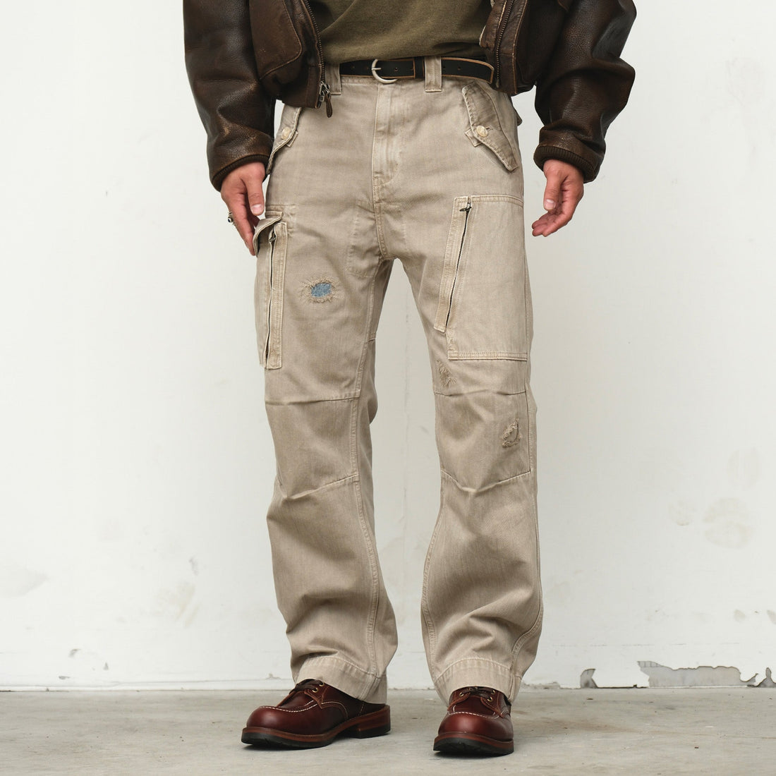 NEIGBORL Retro Washed Cargo Pants-Pants-S-Green-Free Shipping Leatheretro