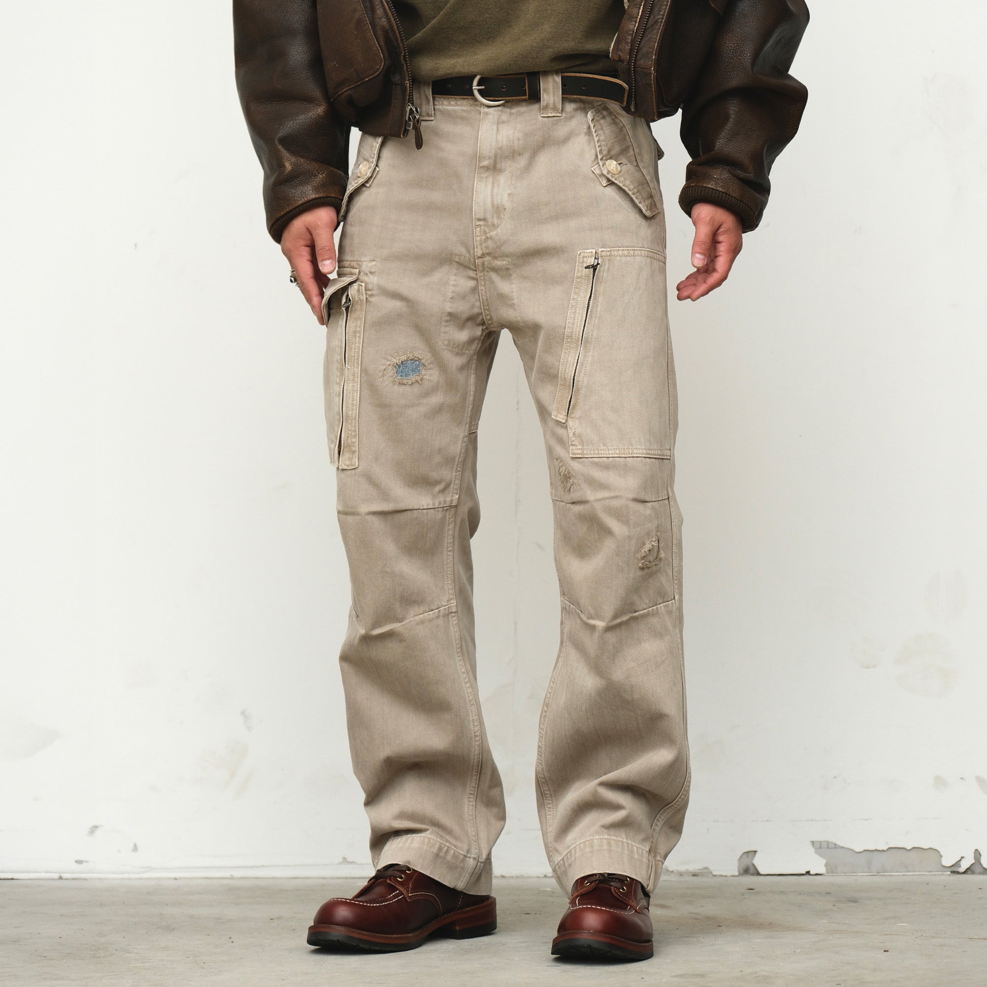 NEIGBORL Retro Washed Cargo Pants-Pants-S-Khaki-Free Shipping Leatheretro