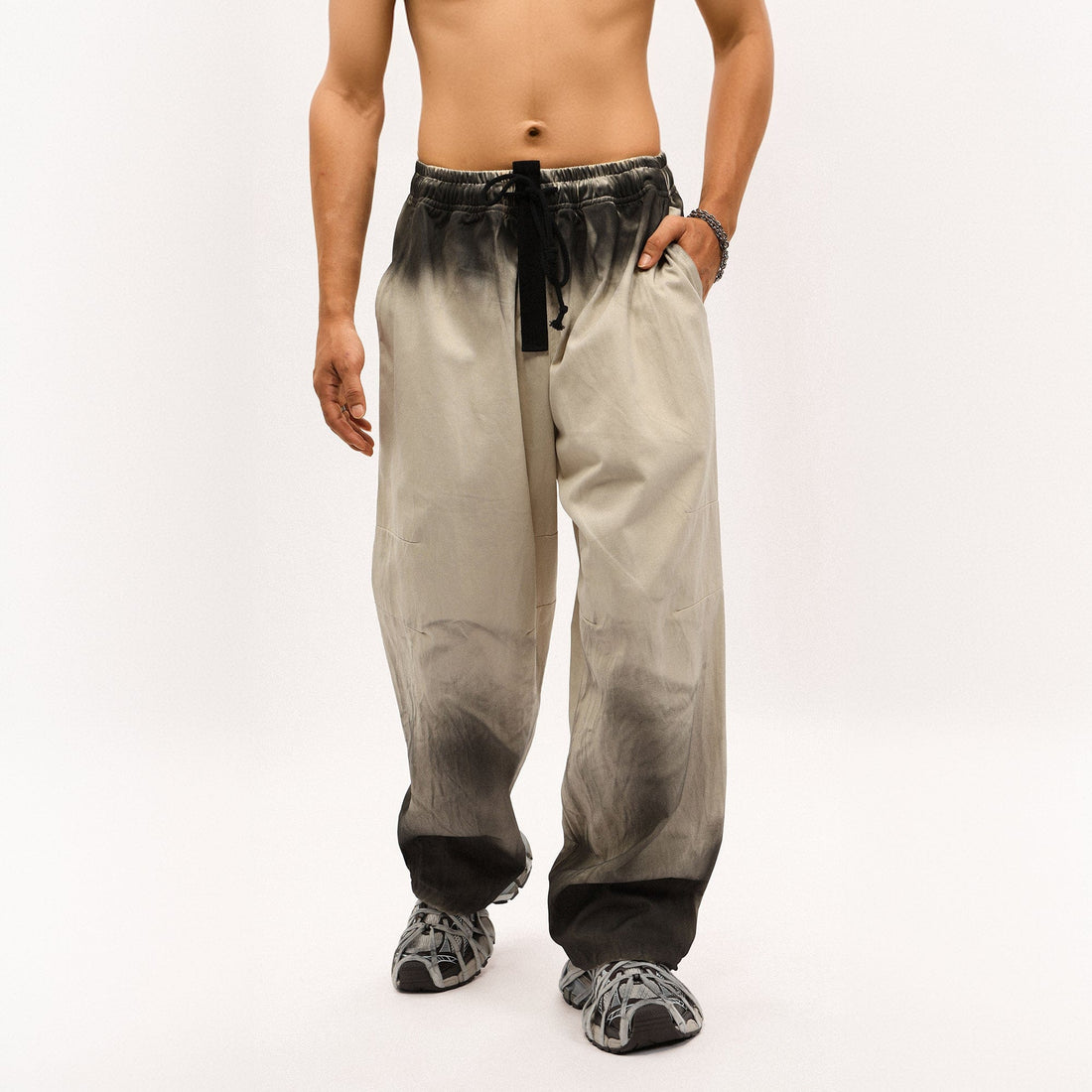 OVDY Ink Dipped Crinkled Pants-Pants-S-Free Shipping Leatheretro