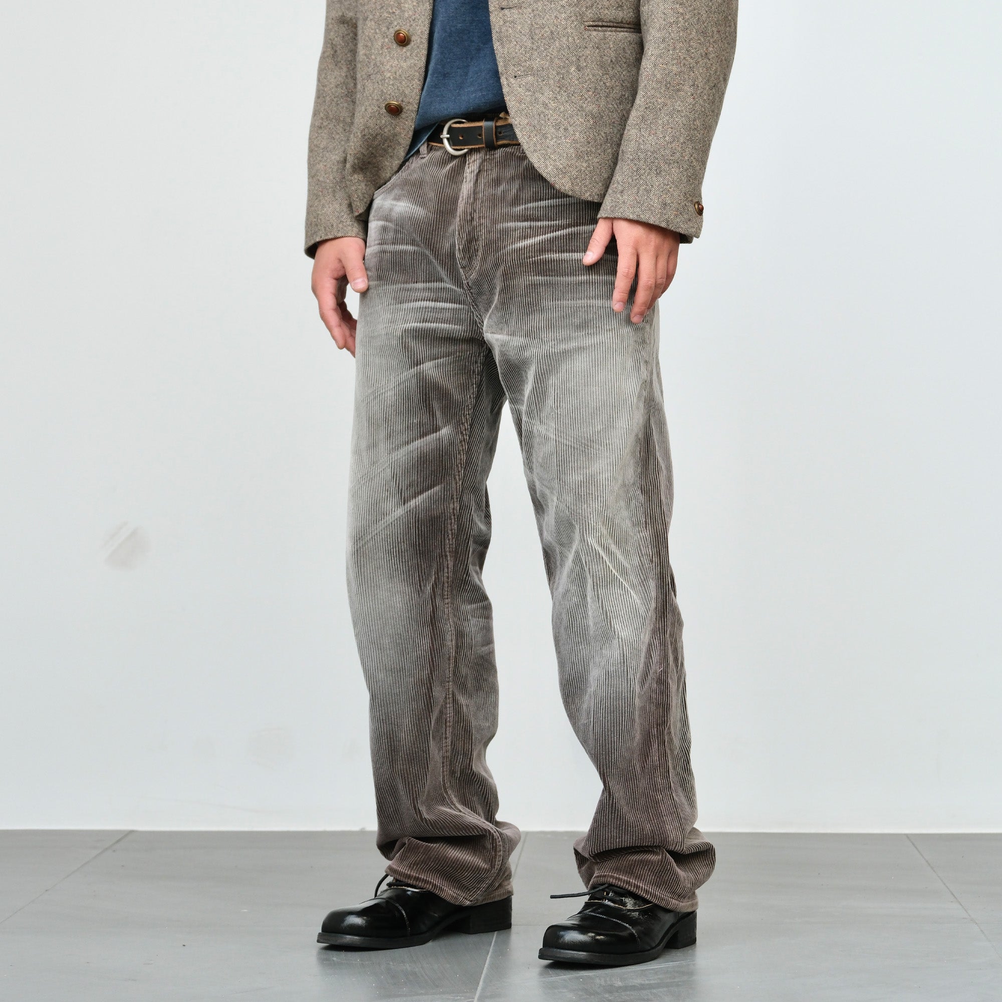 NEIGBORL Washed Corduroy Pants-Pants-S-Light Gray-Free Shipping Leatheretro