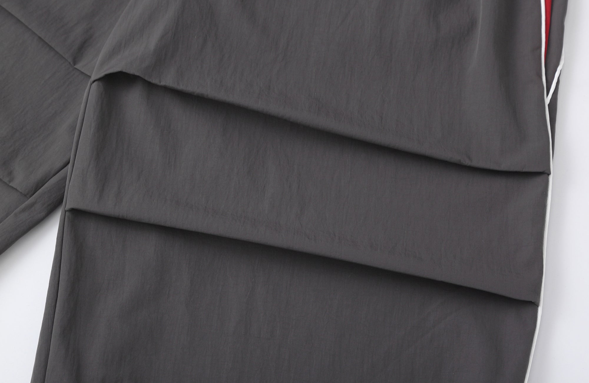 CLP Contrast Panel Pleated-Knee Drawstring-Hem Pants-Pants-S-Dark Gray-Free Shipping Leatheretro